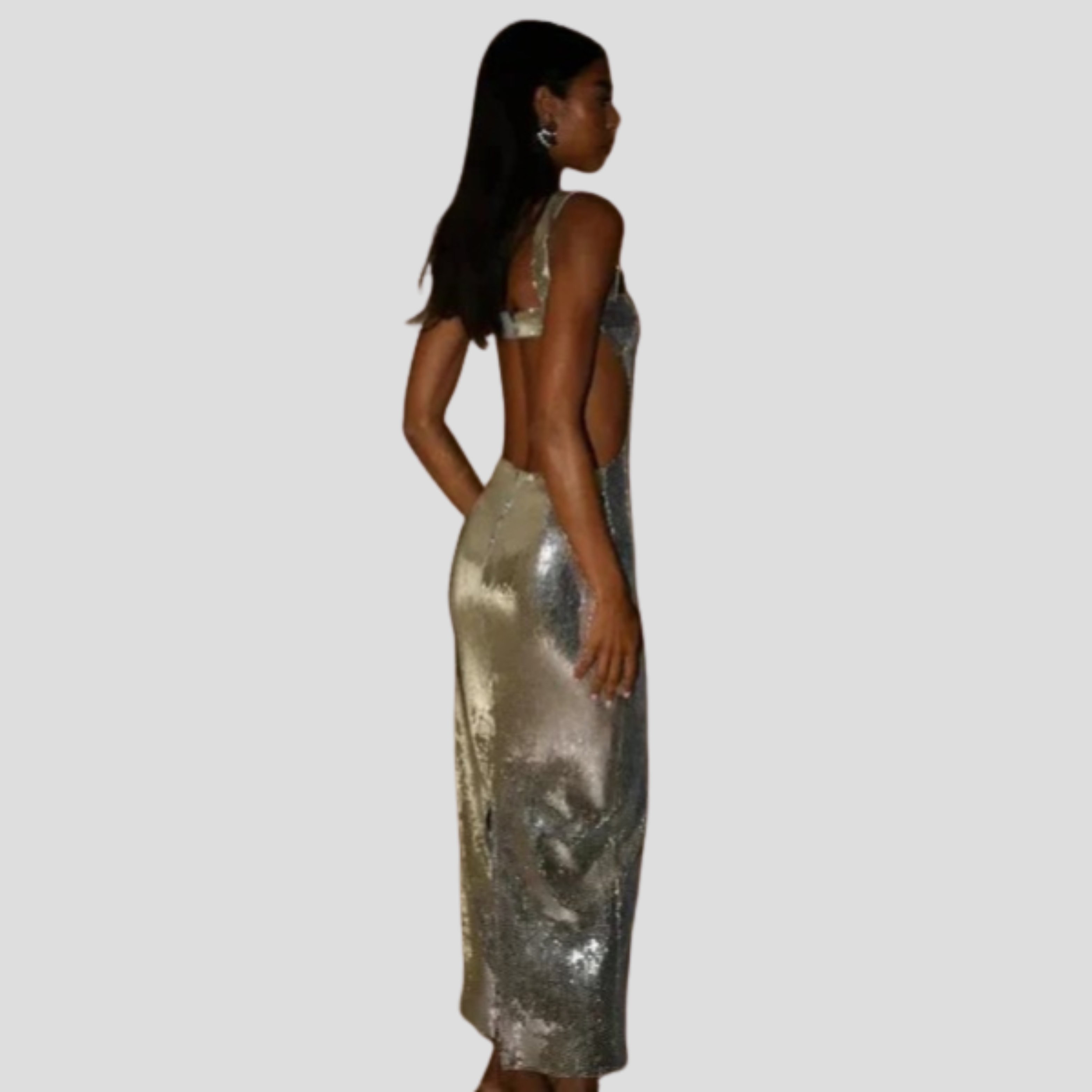 Women Maxi Dress | Square Neckline Detail & Fitted Floor-Length Silhouette for Evening Wear