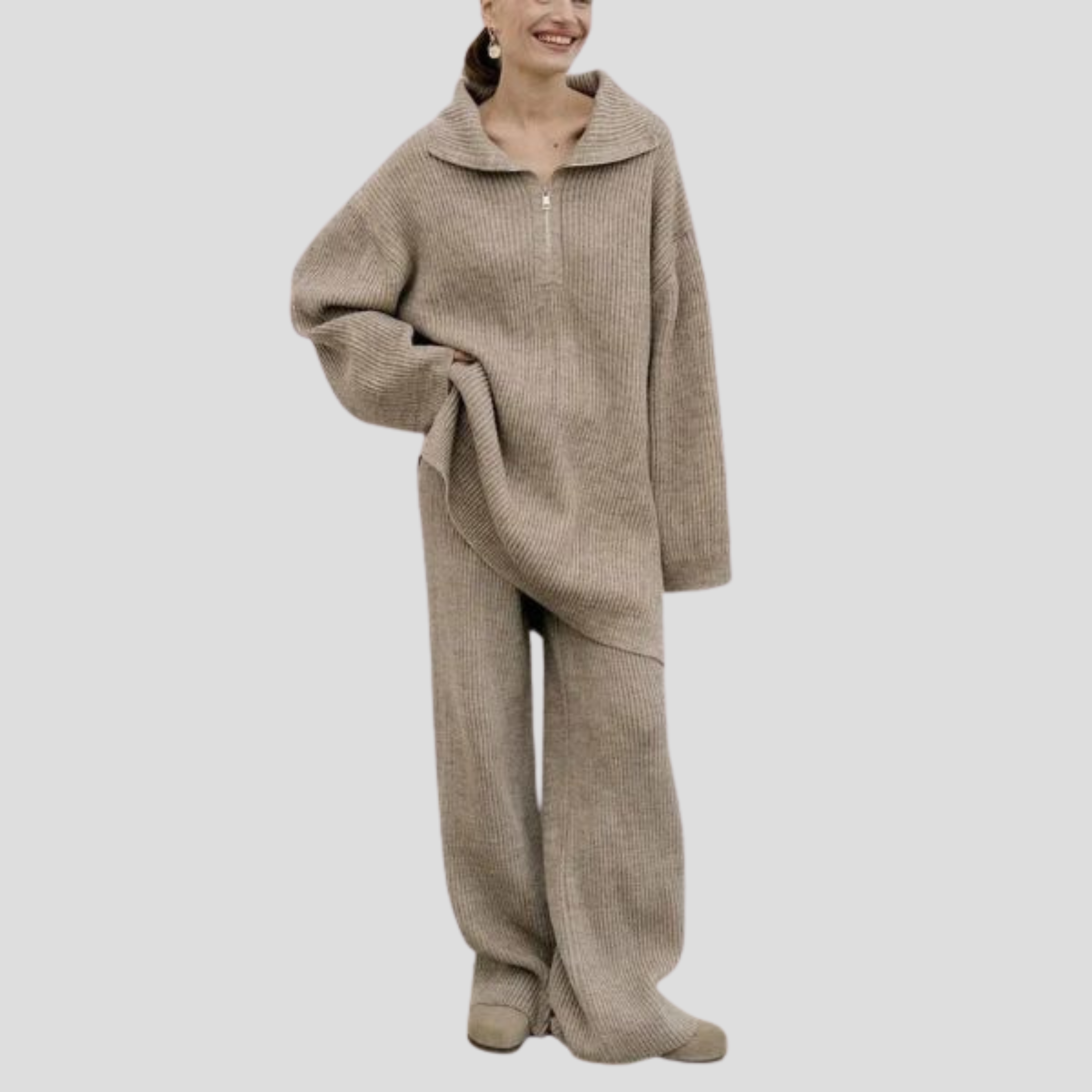 Women Lounge Set | Ribbed Surface Definition & Coordinated Lower Alignment for Daily Wear