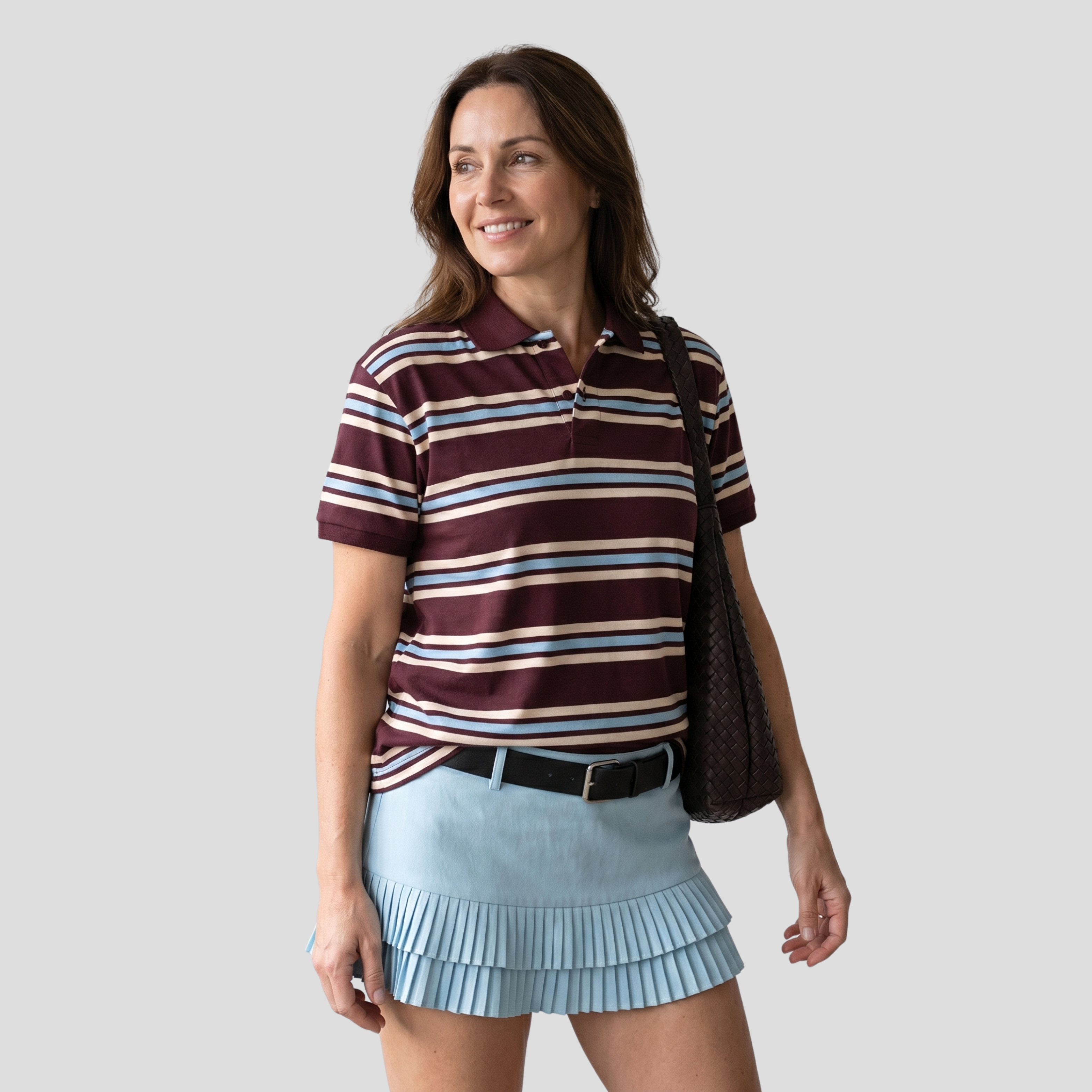 Women Polo Shirt | Striped Surface Definition & Button Front Alignment for Daily Wear