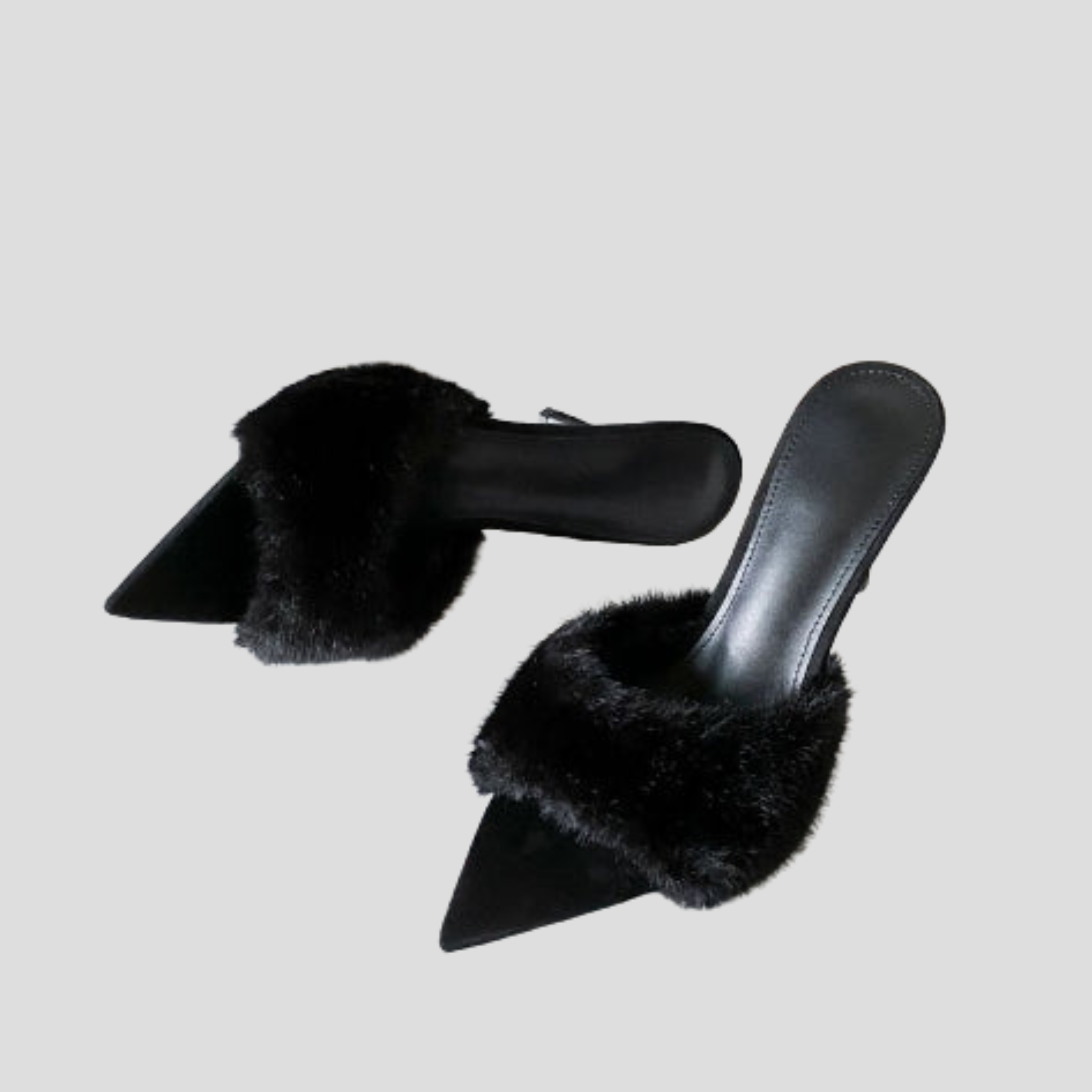 Women Mule Heels | Pointed Toe Shape & Textured Strap Detail for Evening Wear