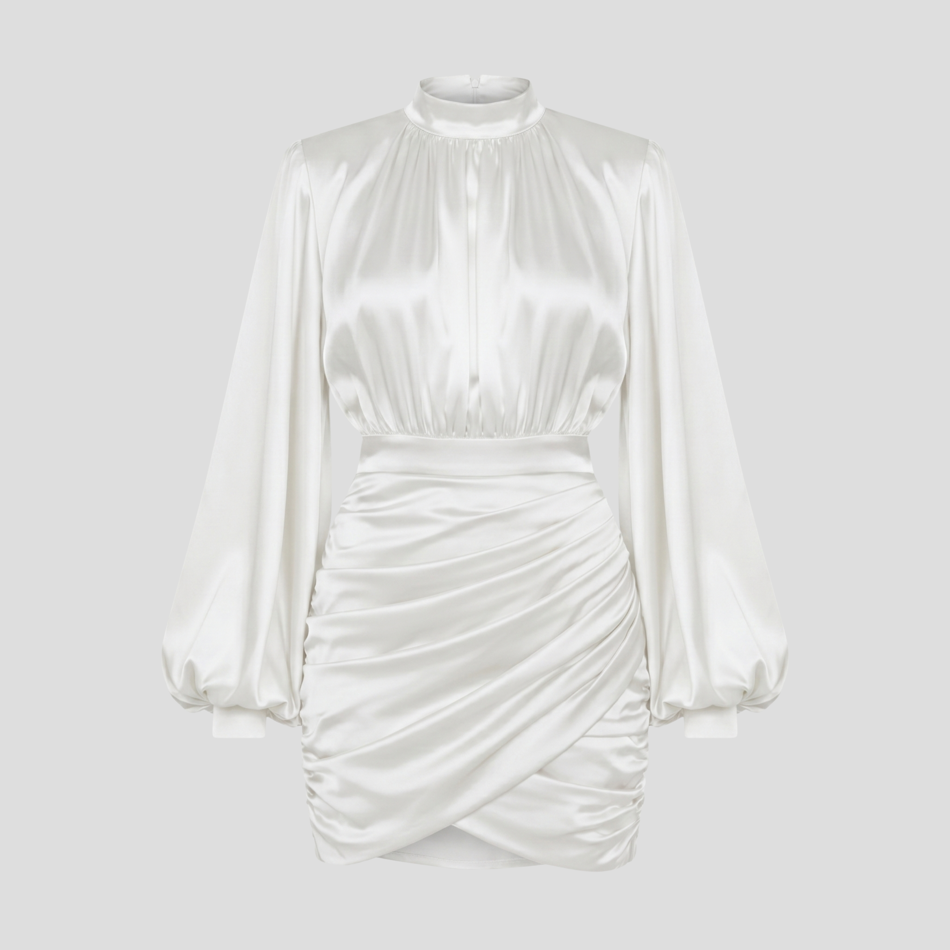 Women Mini Dress | High Neckline Form & Ruched Skirt Alignment for Occasion Wear