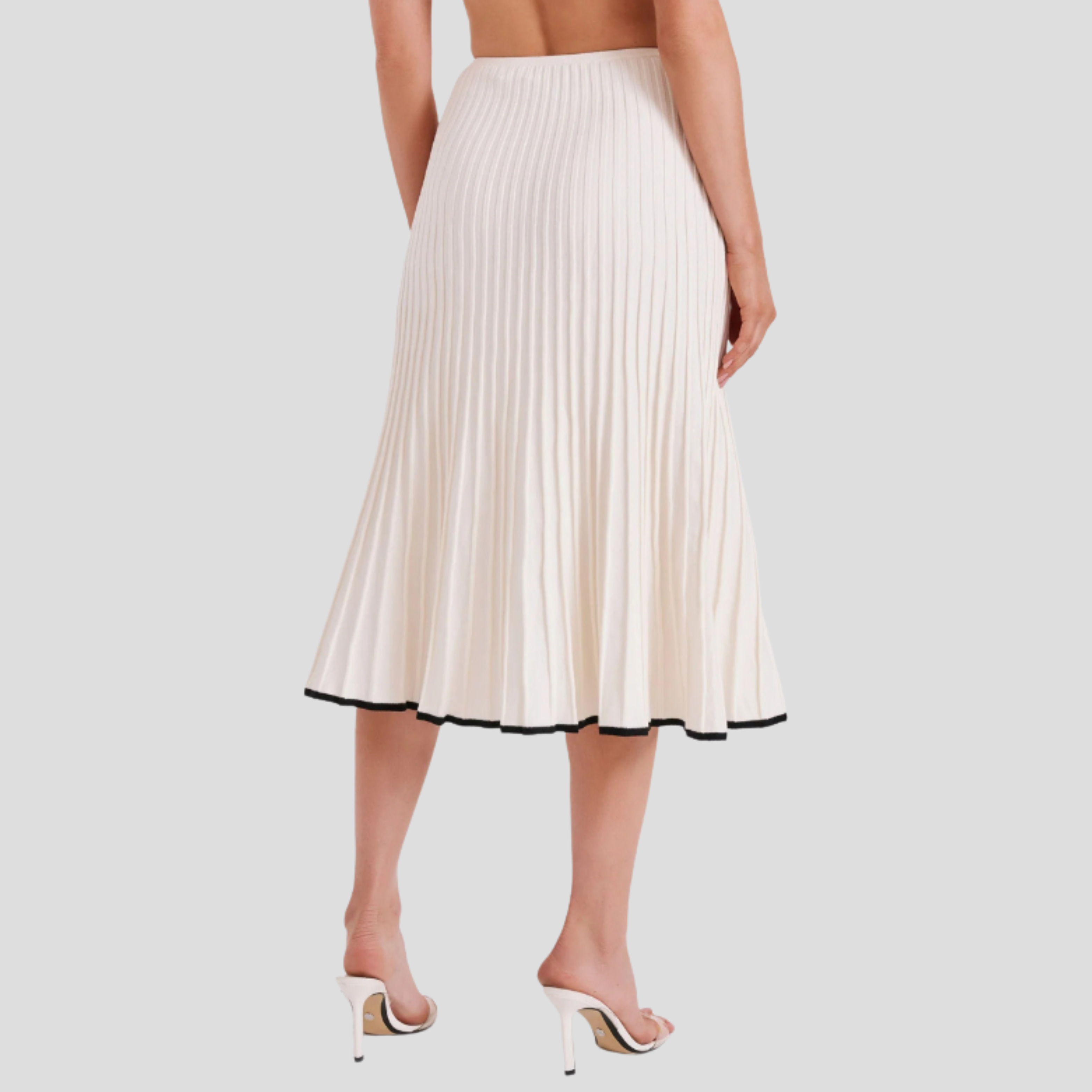 Women Two-Piece Set | Cropped Button Upper & Pleated Skirt Alignment for Daywear