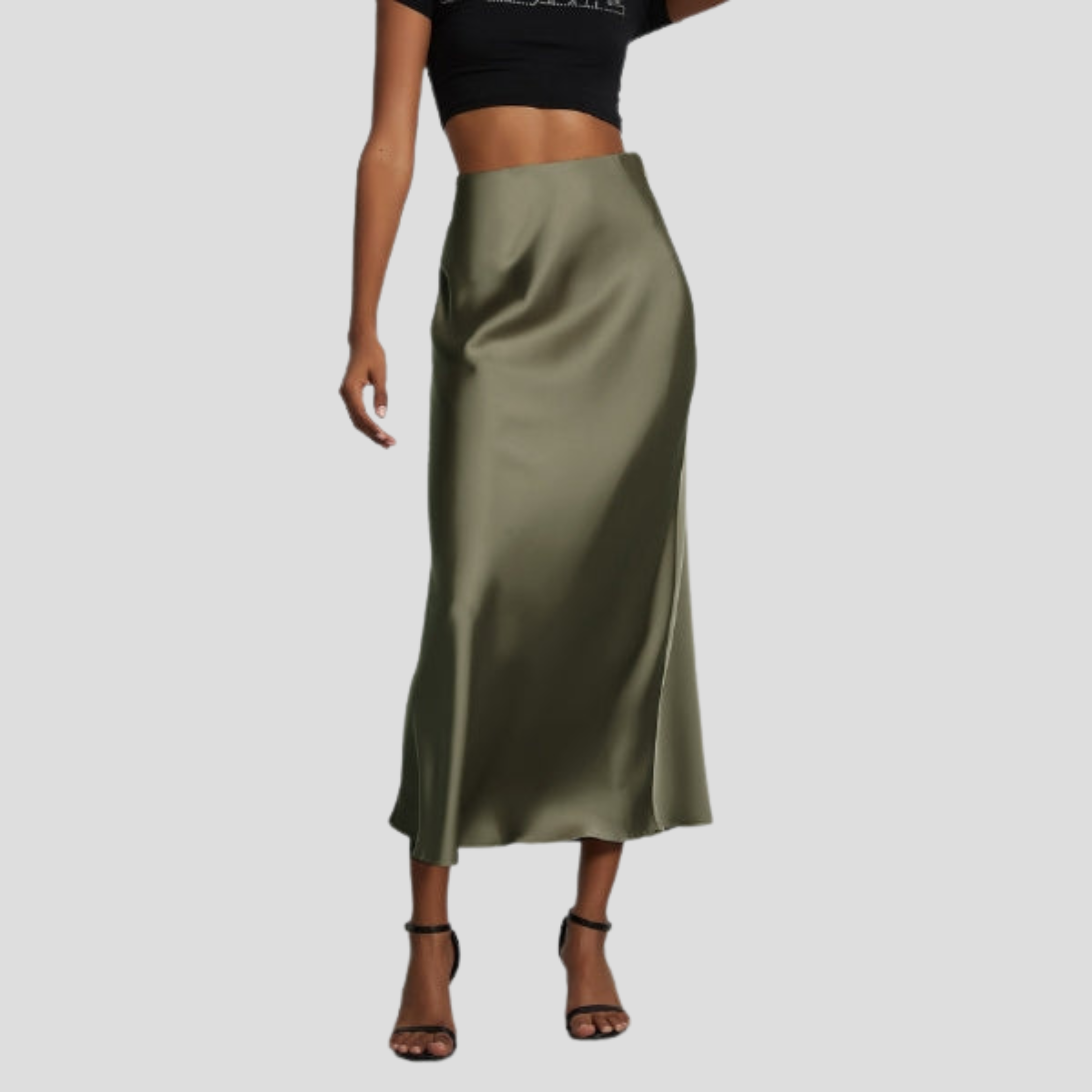 Women Midi Skirt | Slip Silhouette & High-Rise Waist Outline for Daily and Evening Wear