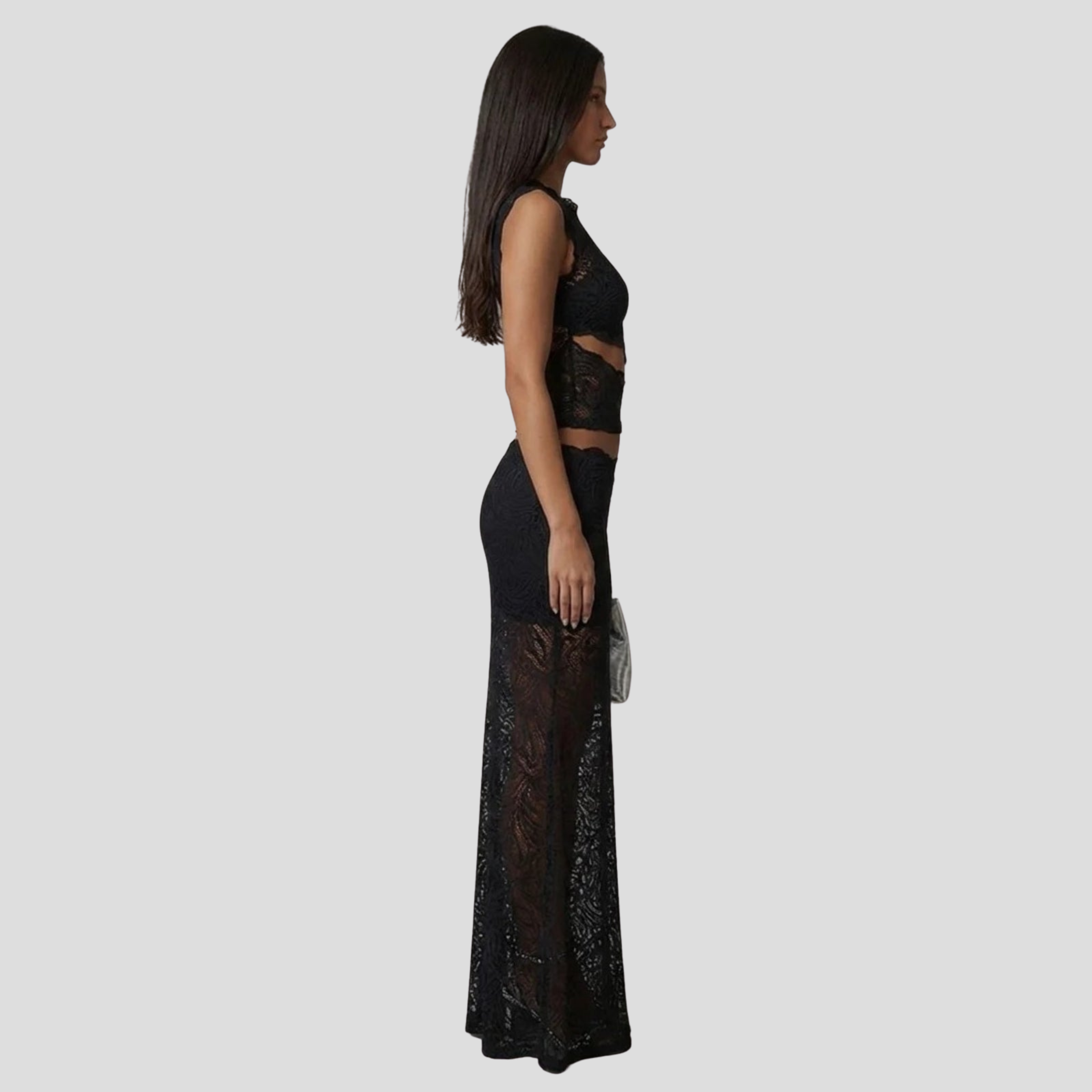 Women Maxi Set | Sleeveless Cropped Upper & High-Waist Skirt Alignment for Occasion Wear