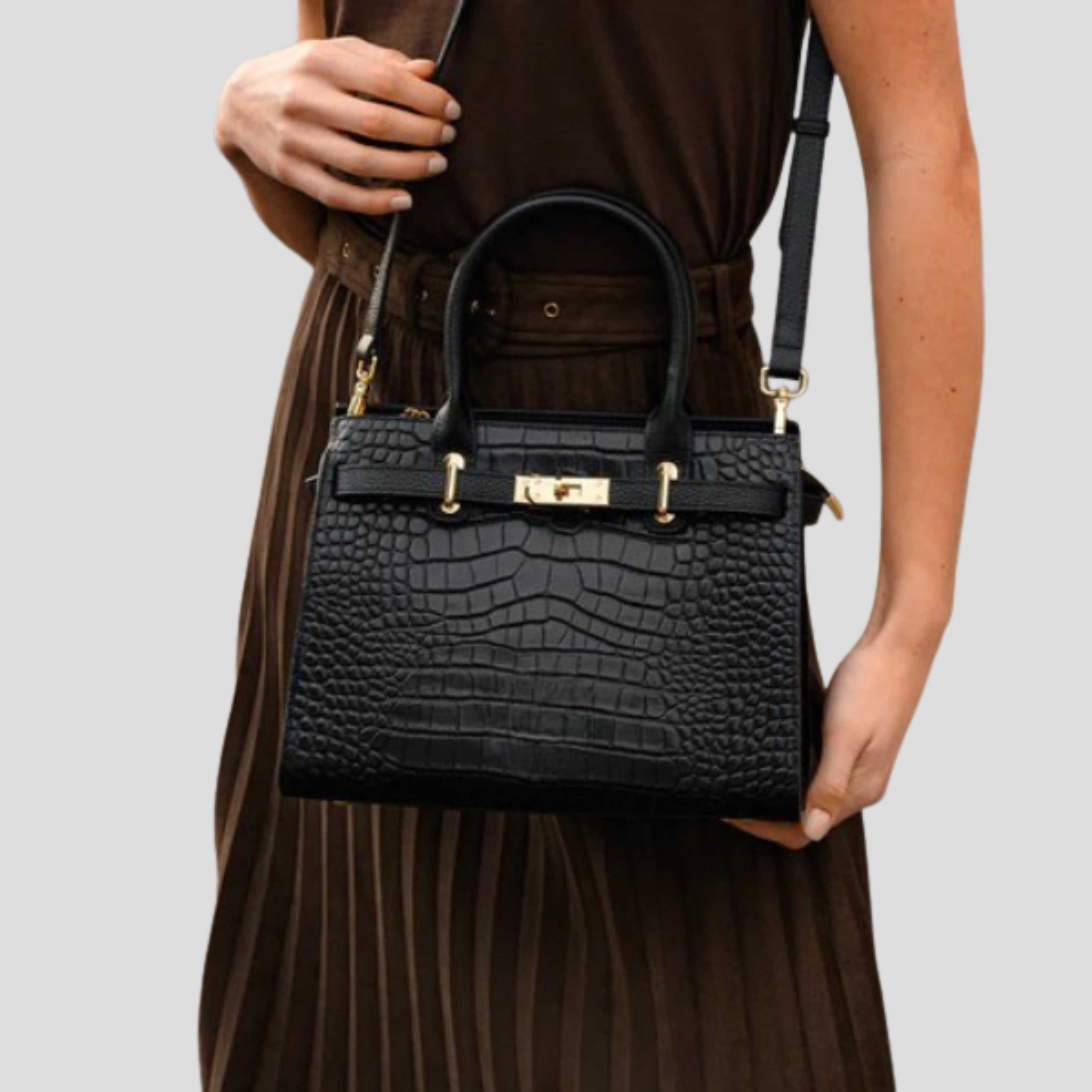 Women Bag | Defined Handle Structure & Structured Lock Front Design