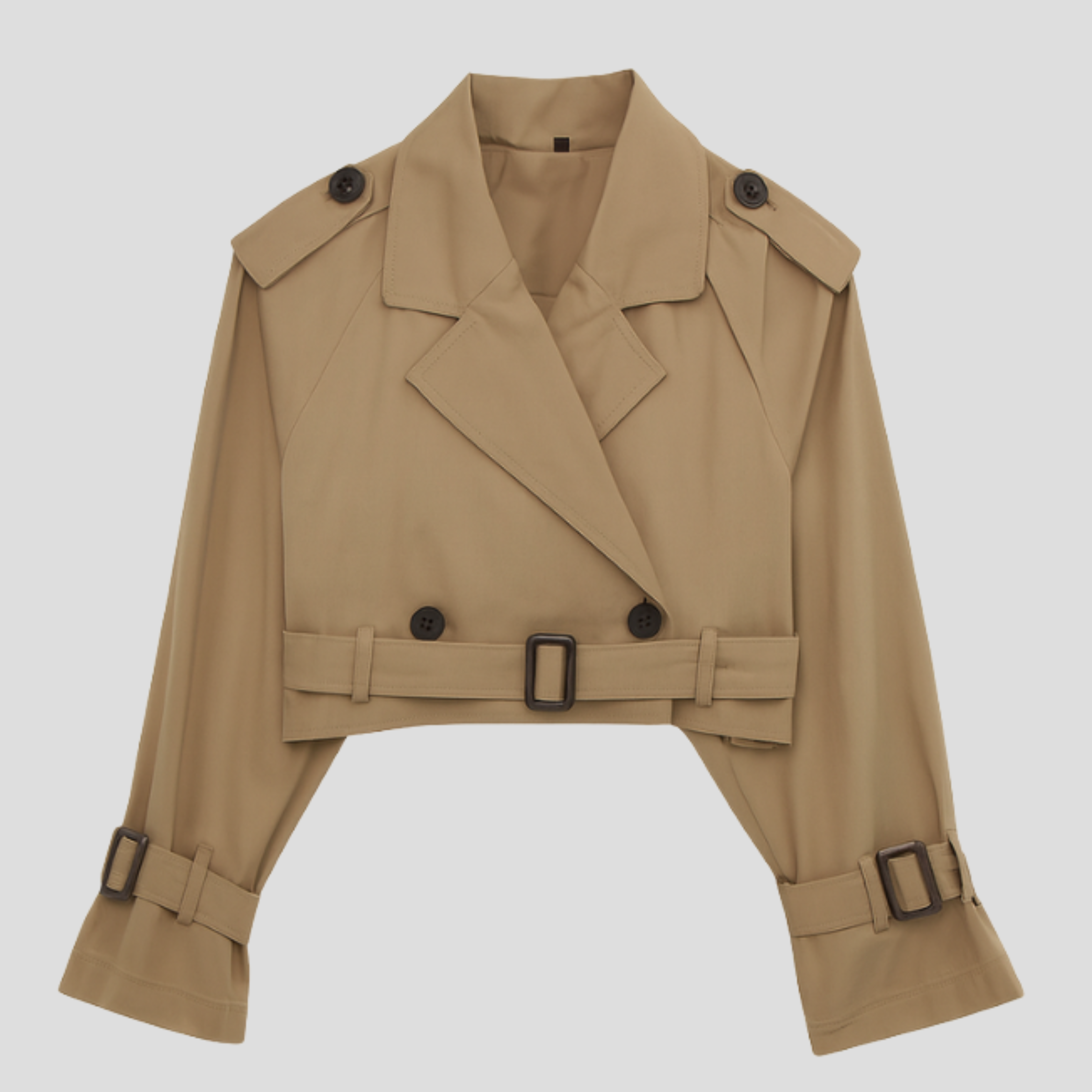 Women Jacket | Cropped Length & Belted Waist Structure for Daily Use