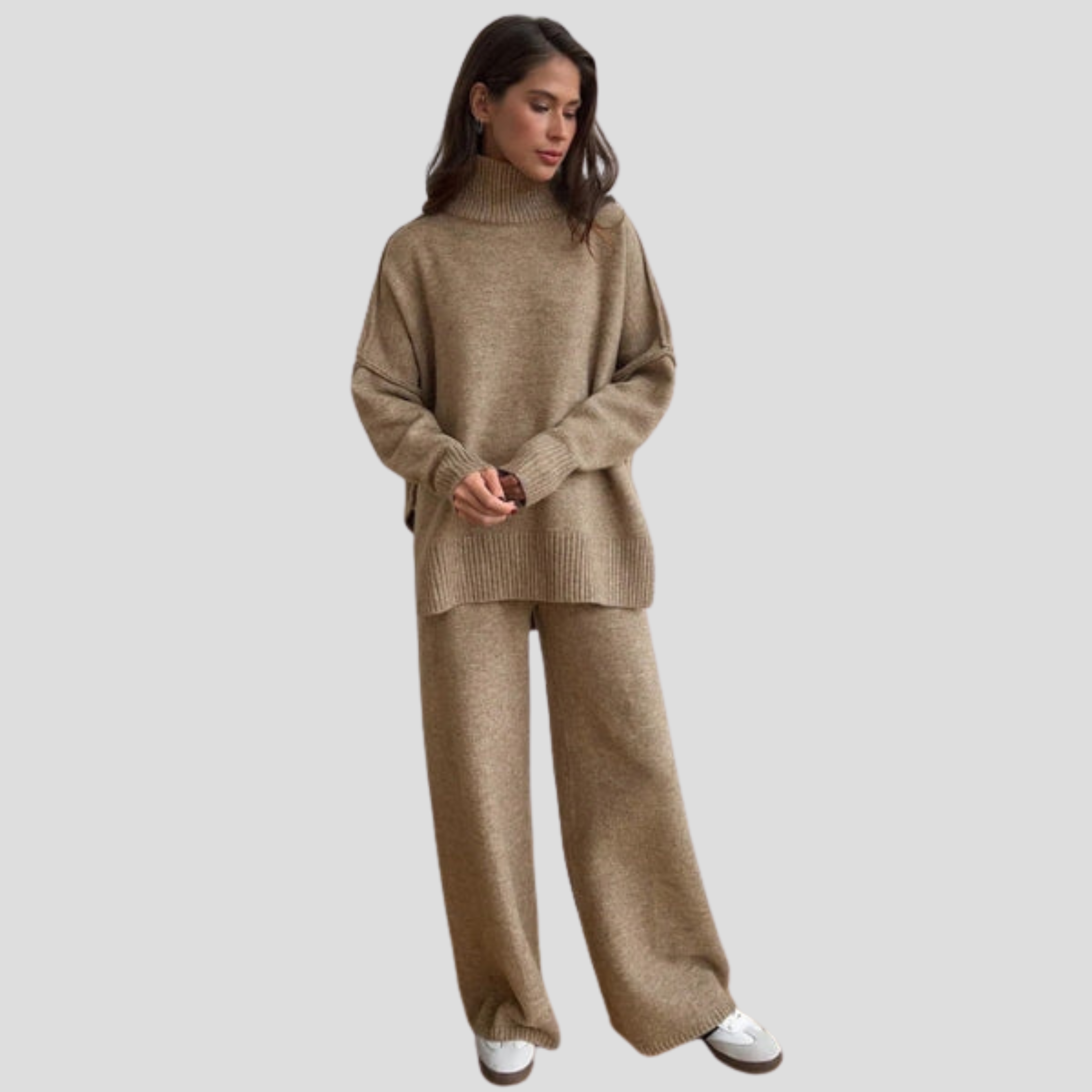 Women Knitwear Set | Coordinated Upper Form & Relaxed Lower Alignment for Daily Wear