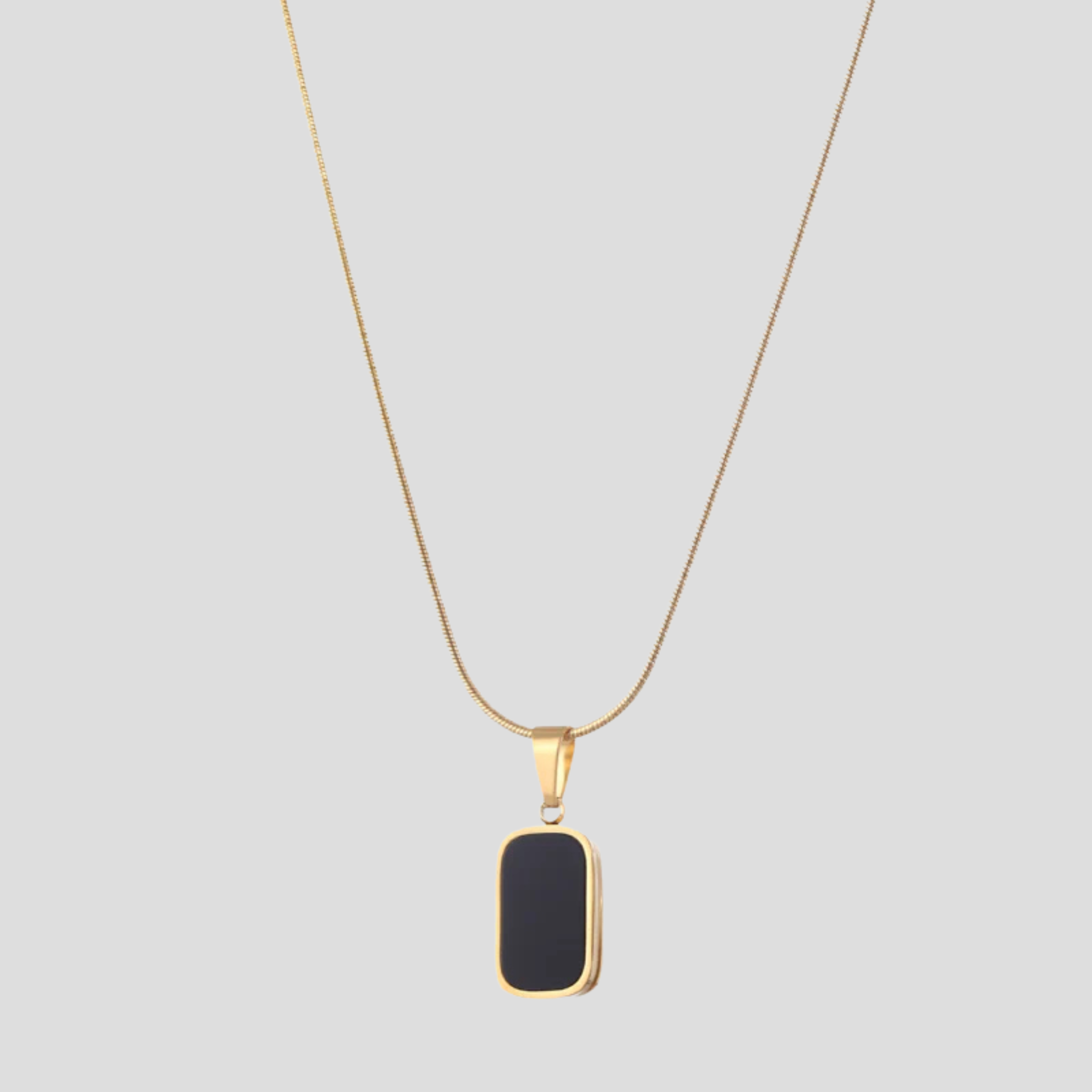 Women Necklace | Rectangular Pendant Frame & Contrast Stone Detail for Daily Wear