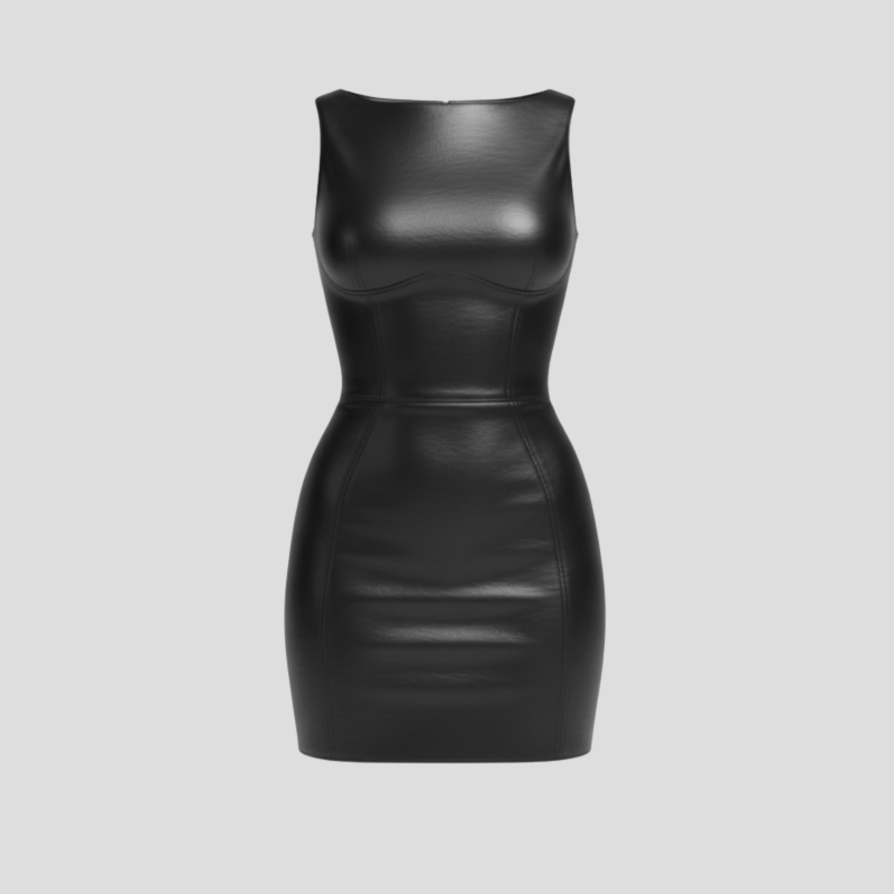 Women Mini Dress | Sleeveless Panel Design & Crew Neck Silhouette for Evening Wear