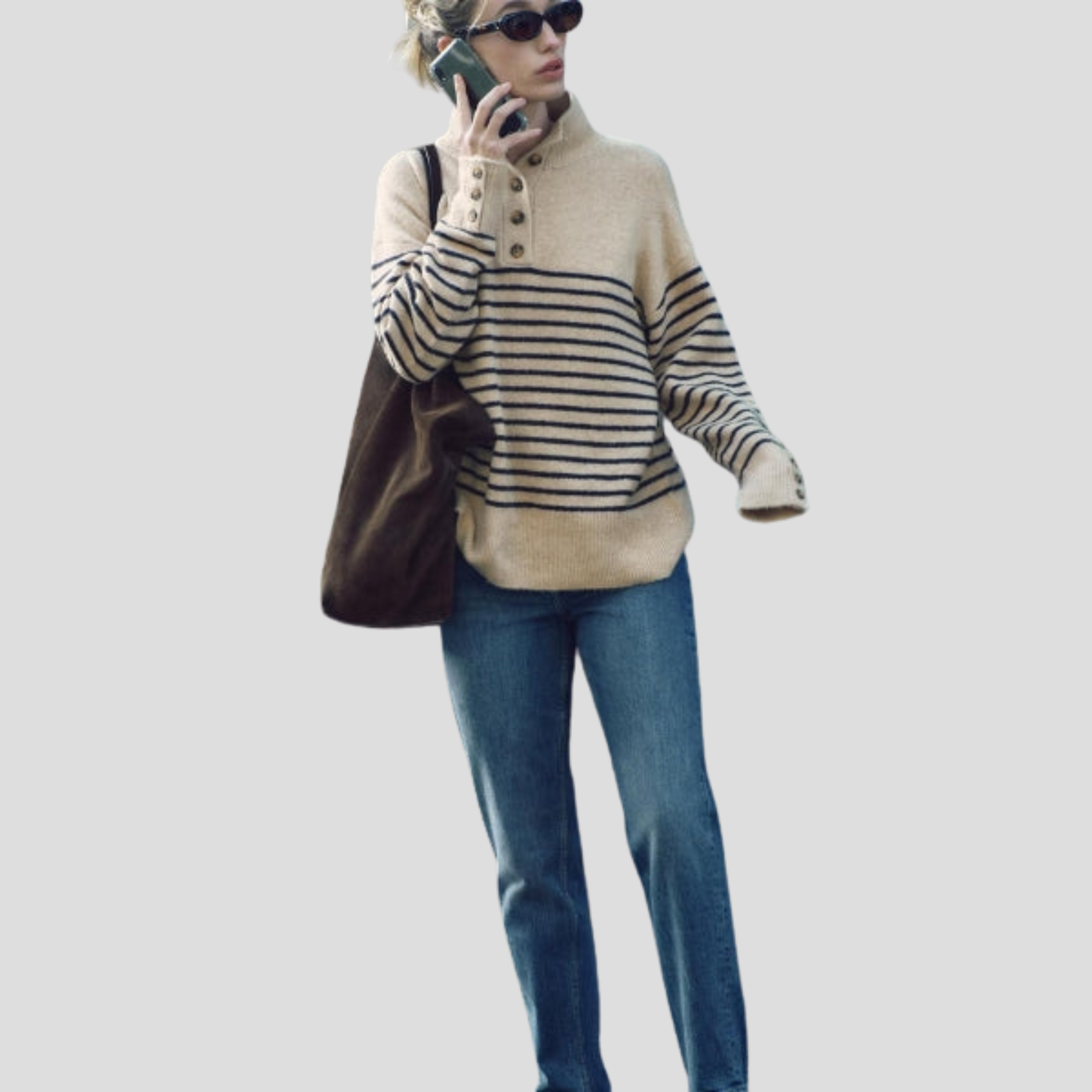 Women Sweater | Button Front Detail & Stand Collar Silhouette for Daily Wear