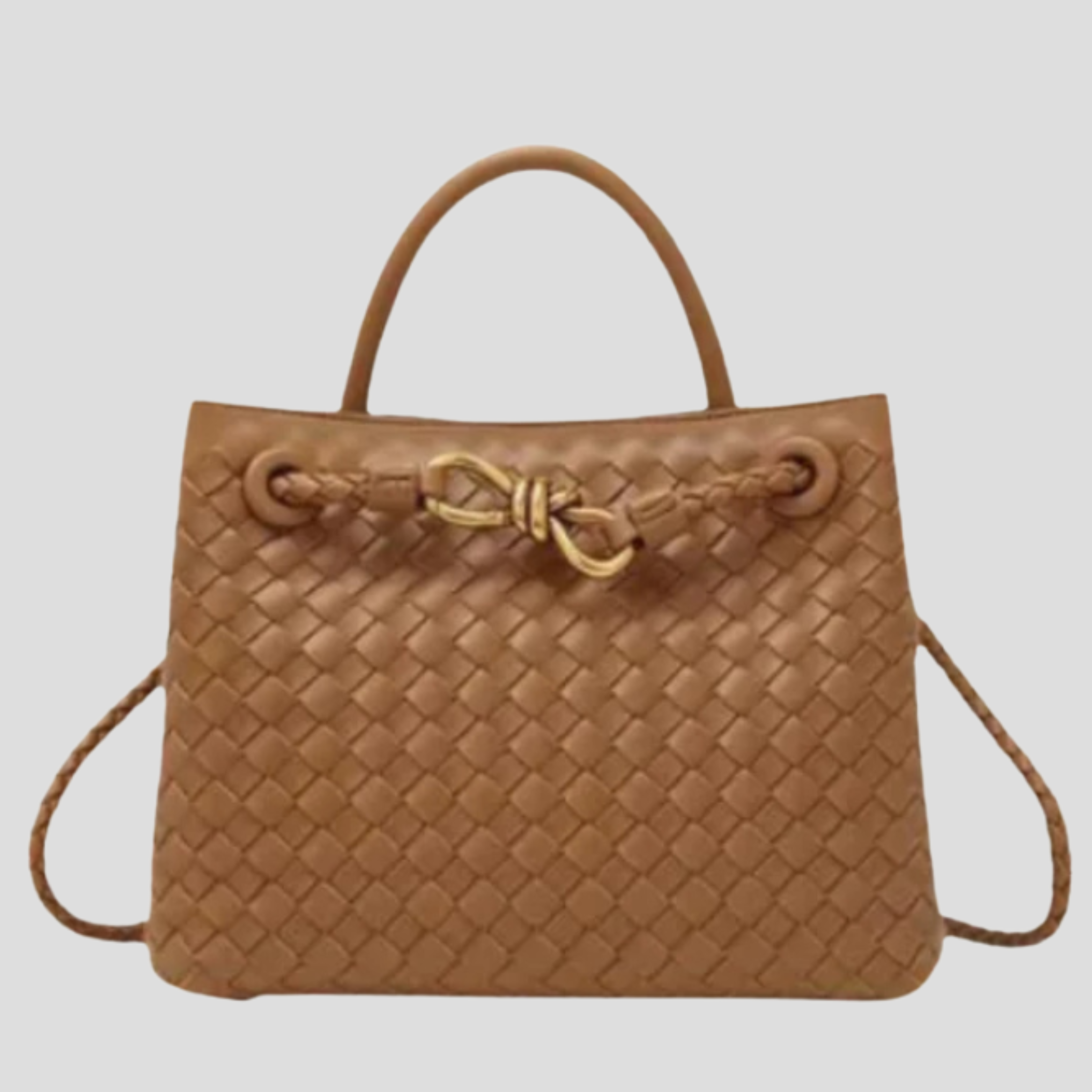 Women Bag | Woven Surface Design & Knot Detail Tote Silhouette for Daily Wear