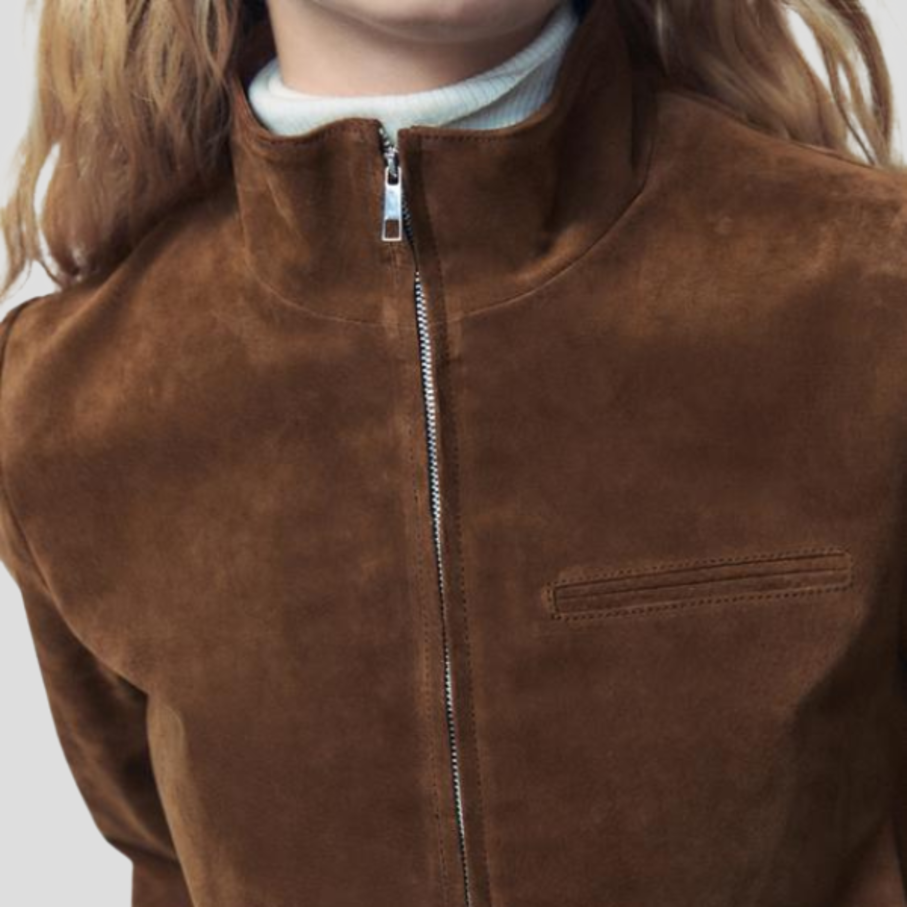 Women Jacket | Cropped Silhouette & High Collar Zip Detail for Daily Wear