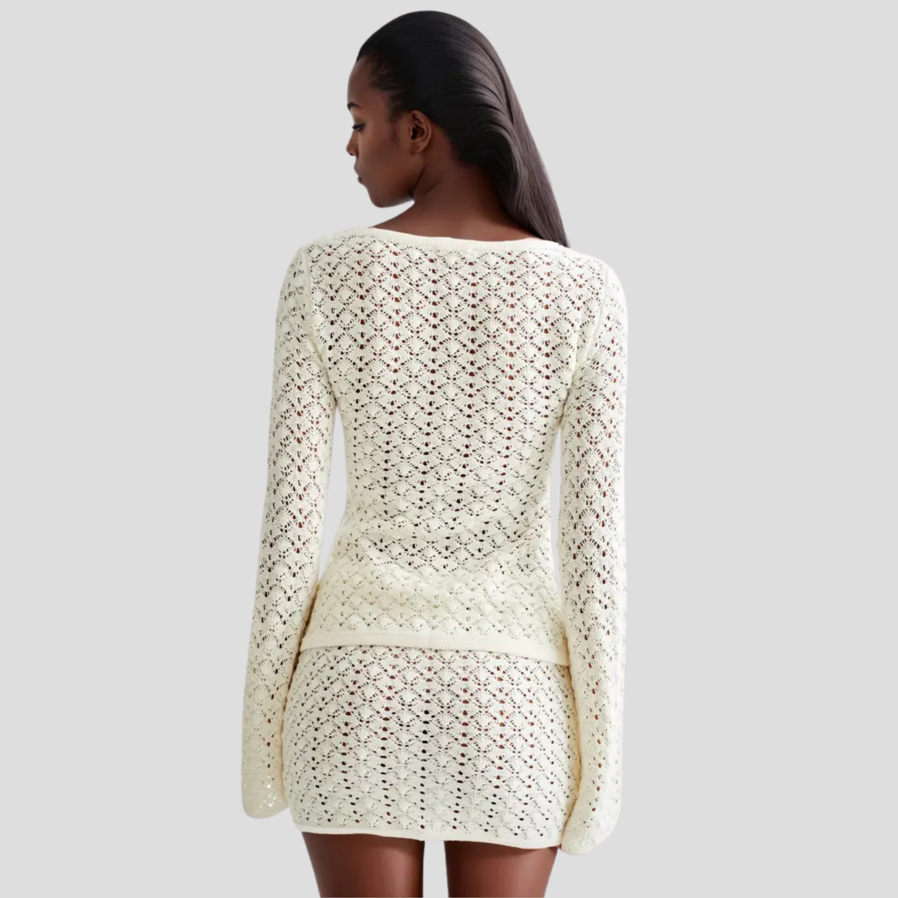 Women Skirt Set | V-Neck Upper Line & Coordinated Split Skirt Form for Seasonal Wear