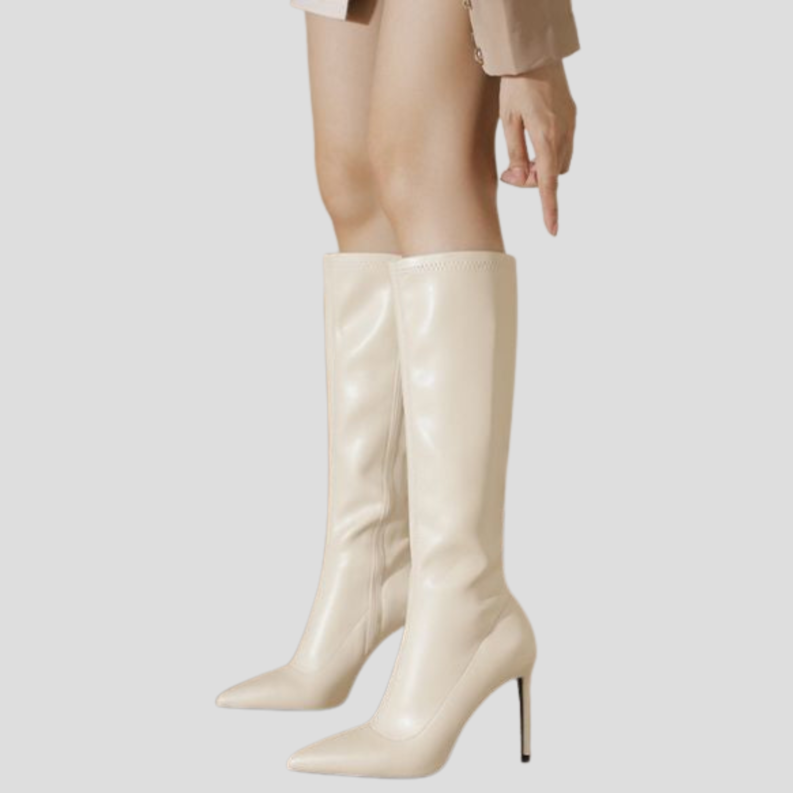 Women Boots | Knee-High Silhouette & Pointed Toe with Zip Design for Daily Wear