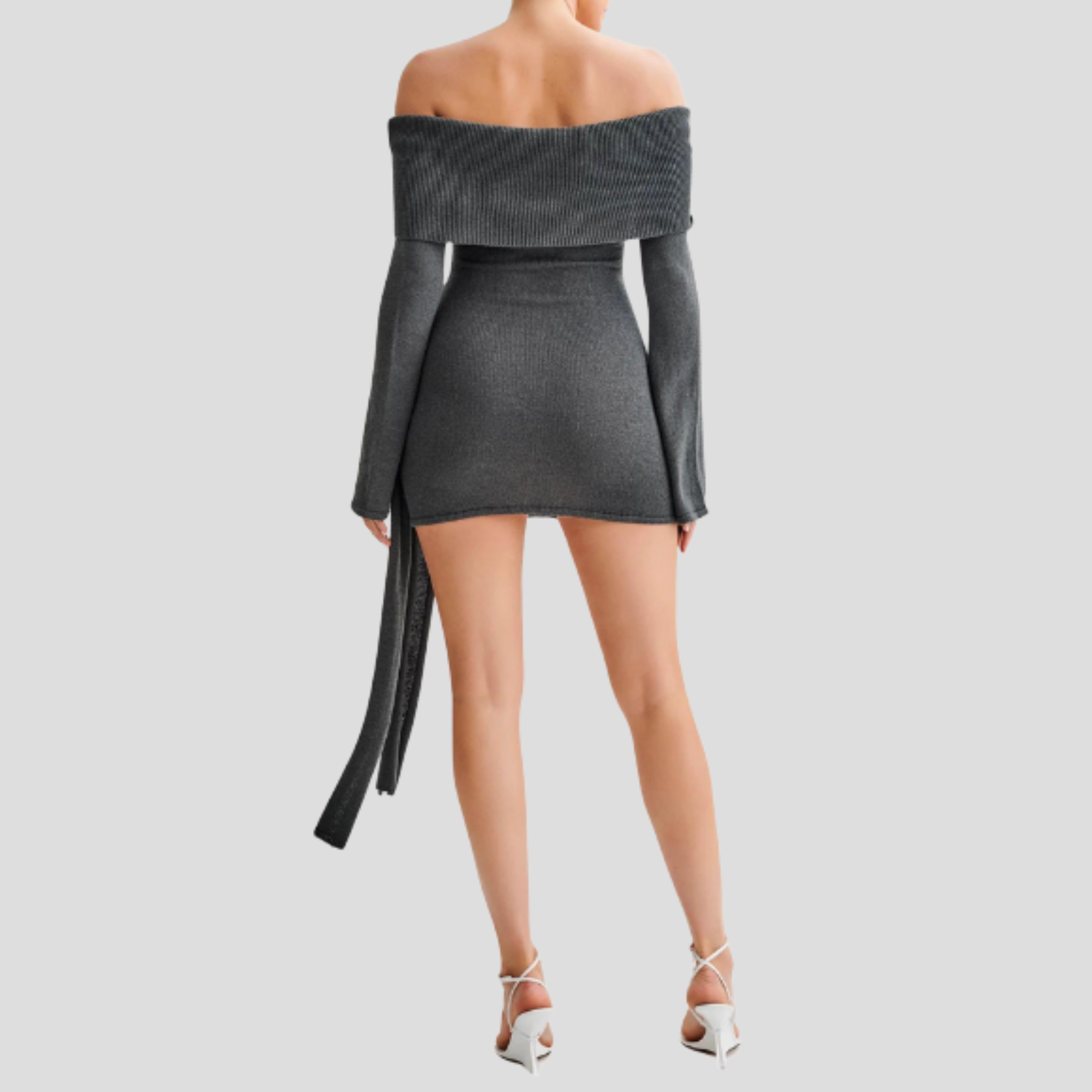 Women Mini Dress | Off-Shoulder Drape & Side-Tie Silhouette for Evening Wear