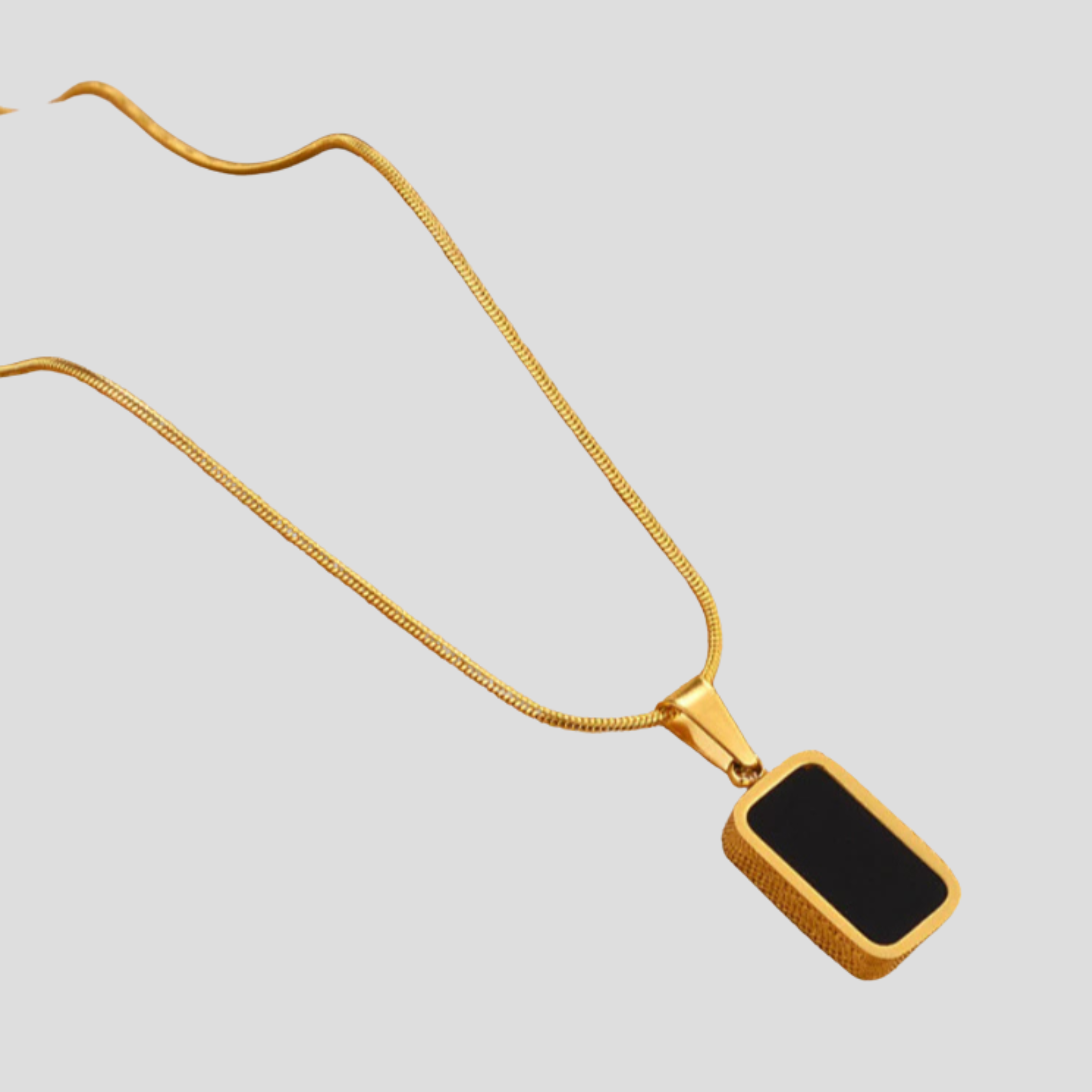 Women Necklace | Rectangular Pendant Frame & Contrast Stone Detail for Daily Wear