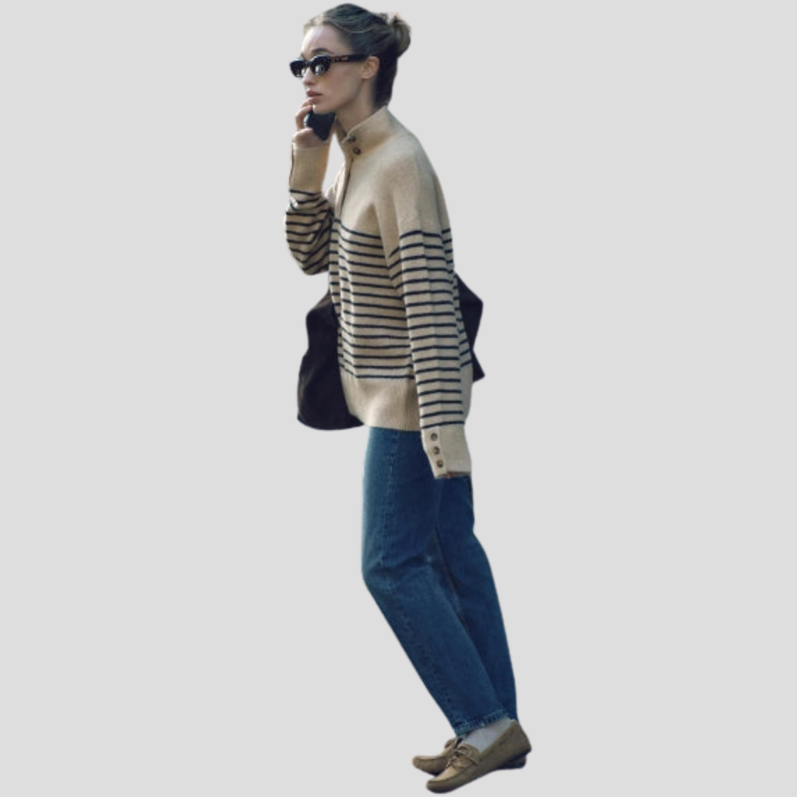 Women Sweater | Button Front Detail & Stand Collar Silhouette for Daily Wear