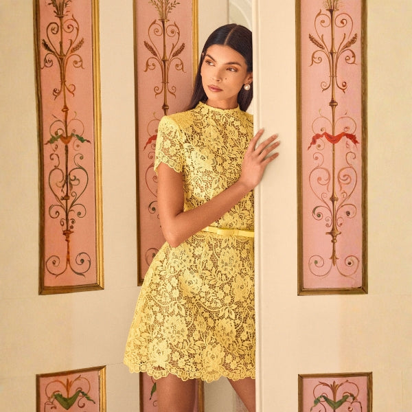 The Positano Scalloped Lace Mini Dress