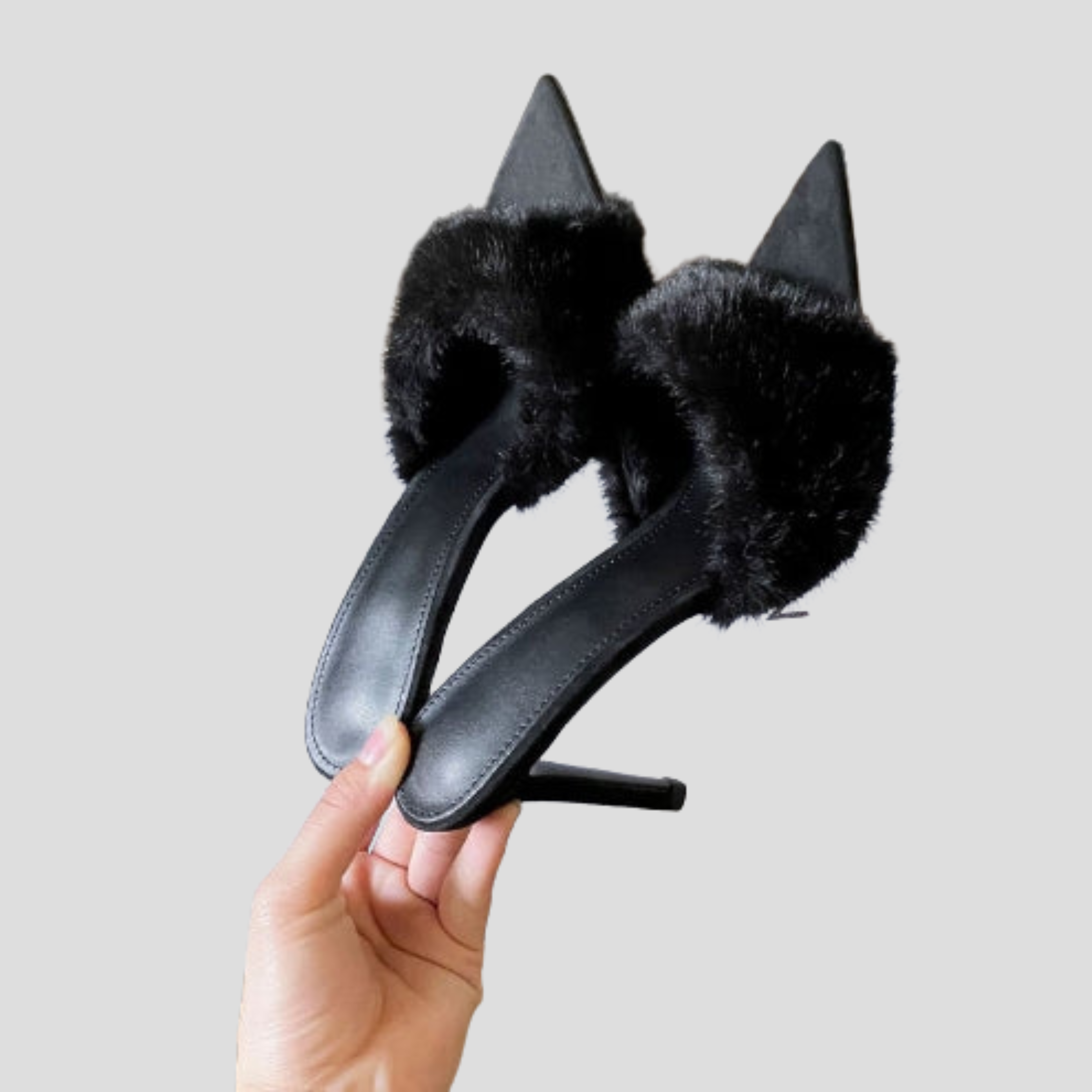 Women Mule Heels | Pointed Toe Shape & Textured Strap Detail for Evening Wear