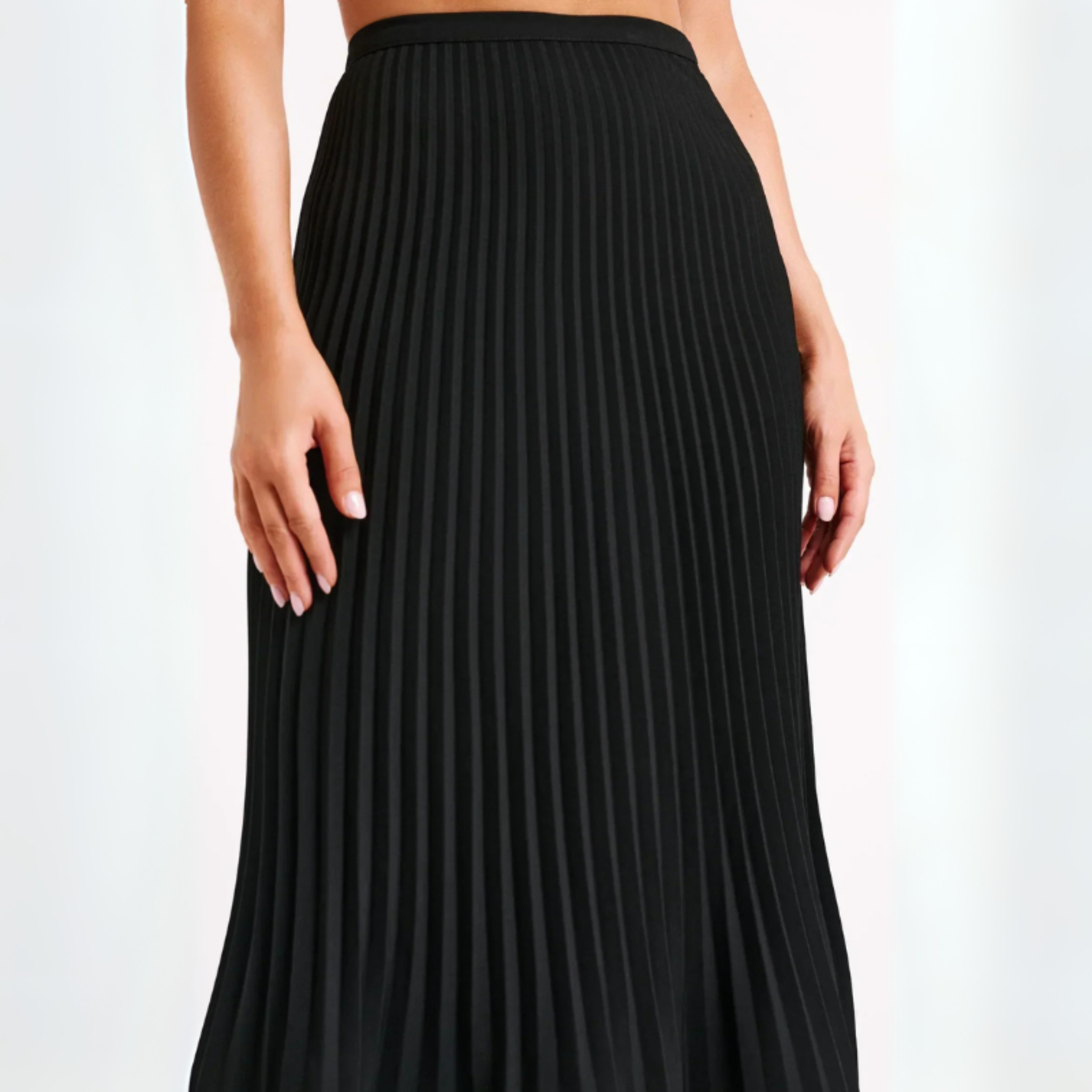 Women Maxi Skirt | Pleated Vertical Form & Extended Flowing Silhouette for Daily Wear
