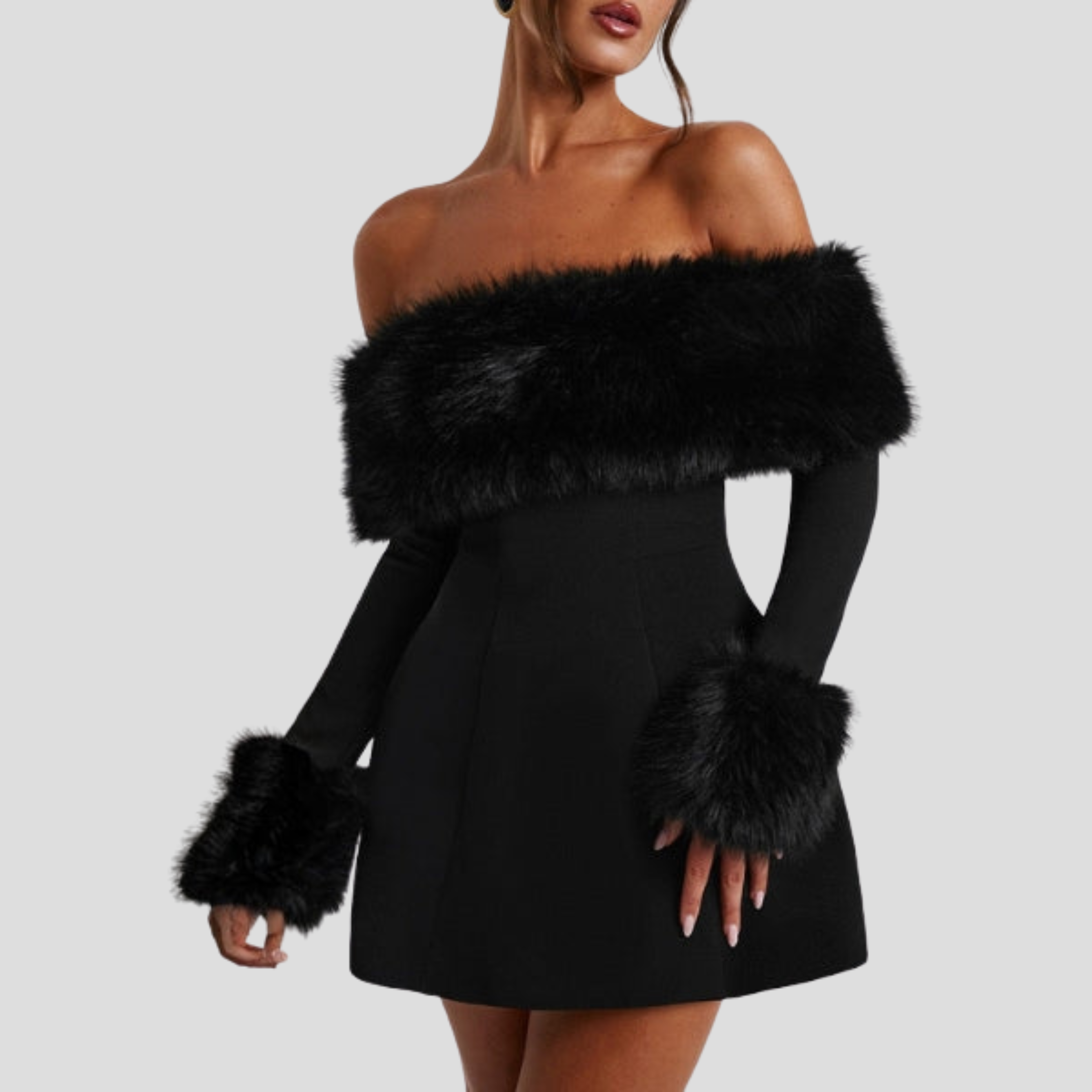 Women Mini Dress | Off-Shoulder Neckline & Defined Trim Silhouette for Evening Wear