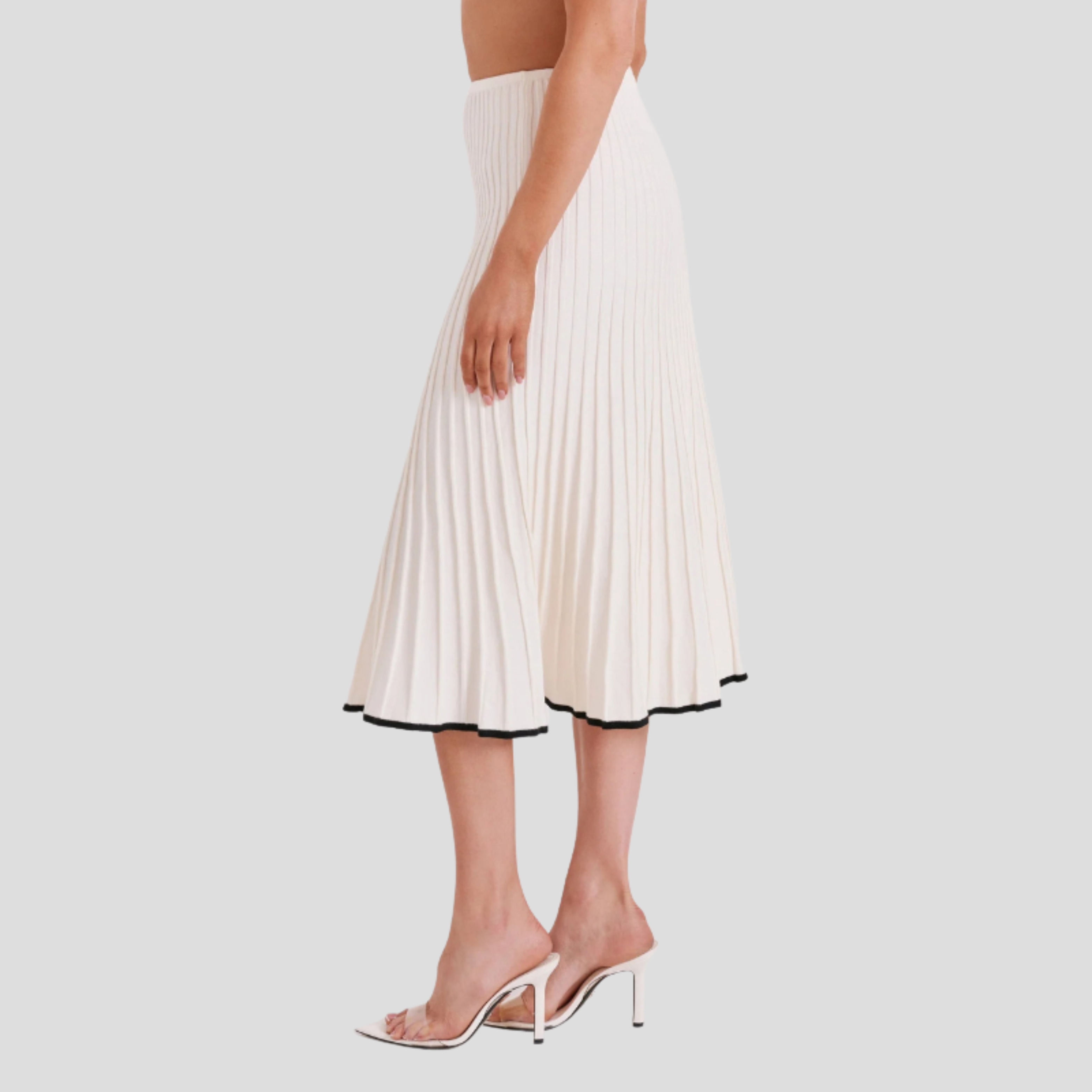 Women Two-Piece Set | Cropped Button Upper & Pleated Skirt Alignment for Daywear