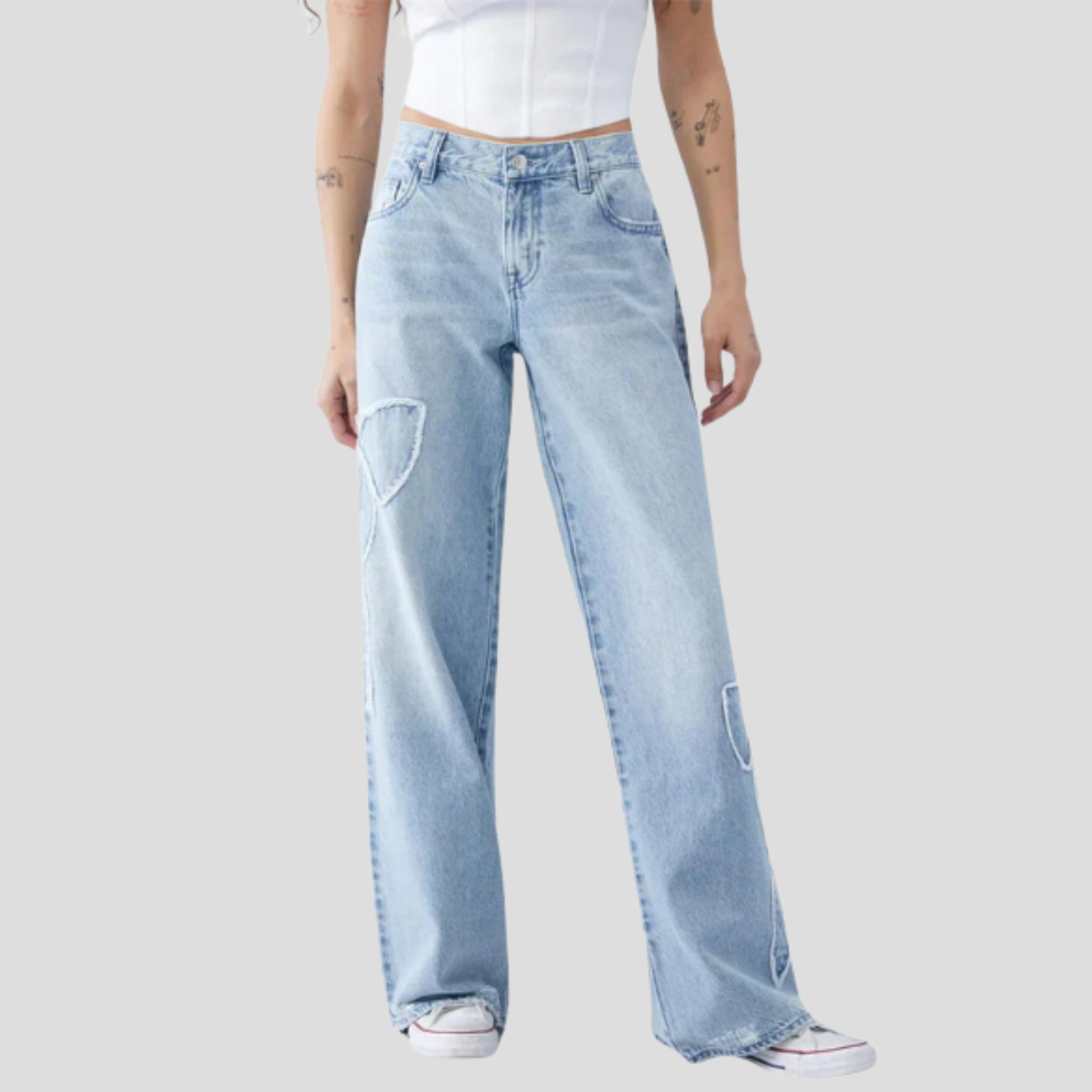 Women Jeans | Relaxed Silhouette & Side Bow Detail for Daily and Urban Wear