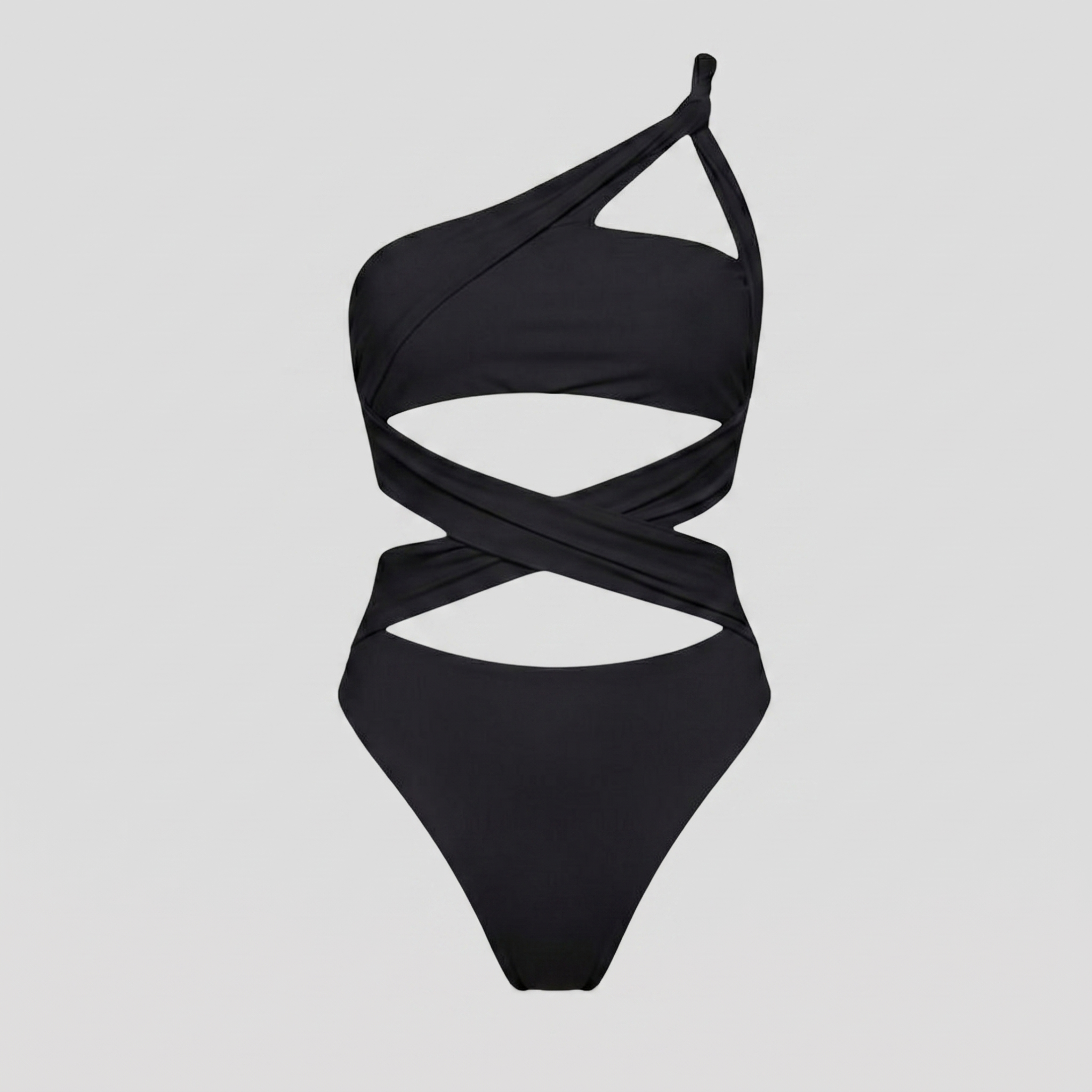Women One-Piece Swimsuit | One-Shoulder Form & Wrap-Around Strap Alignment for Swimwear