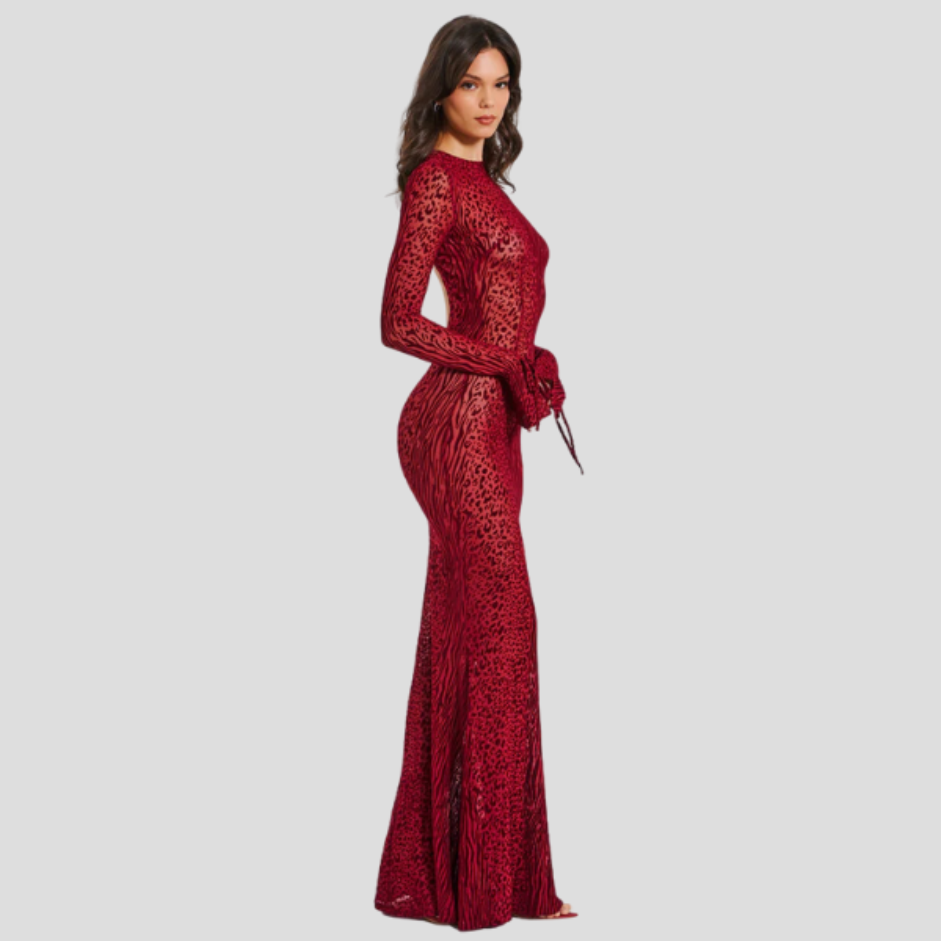 Women Maxi Dress | Long Sleeve Silhouette & Flared Cuff Detail for Evening Wear