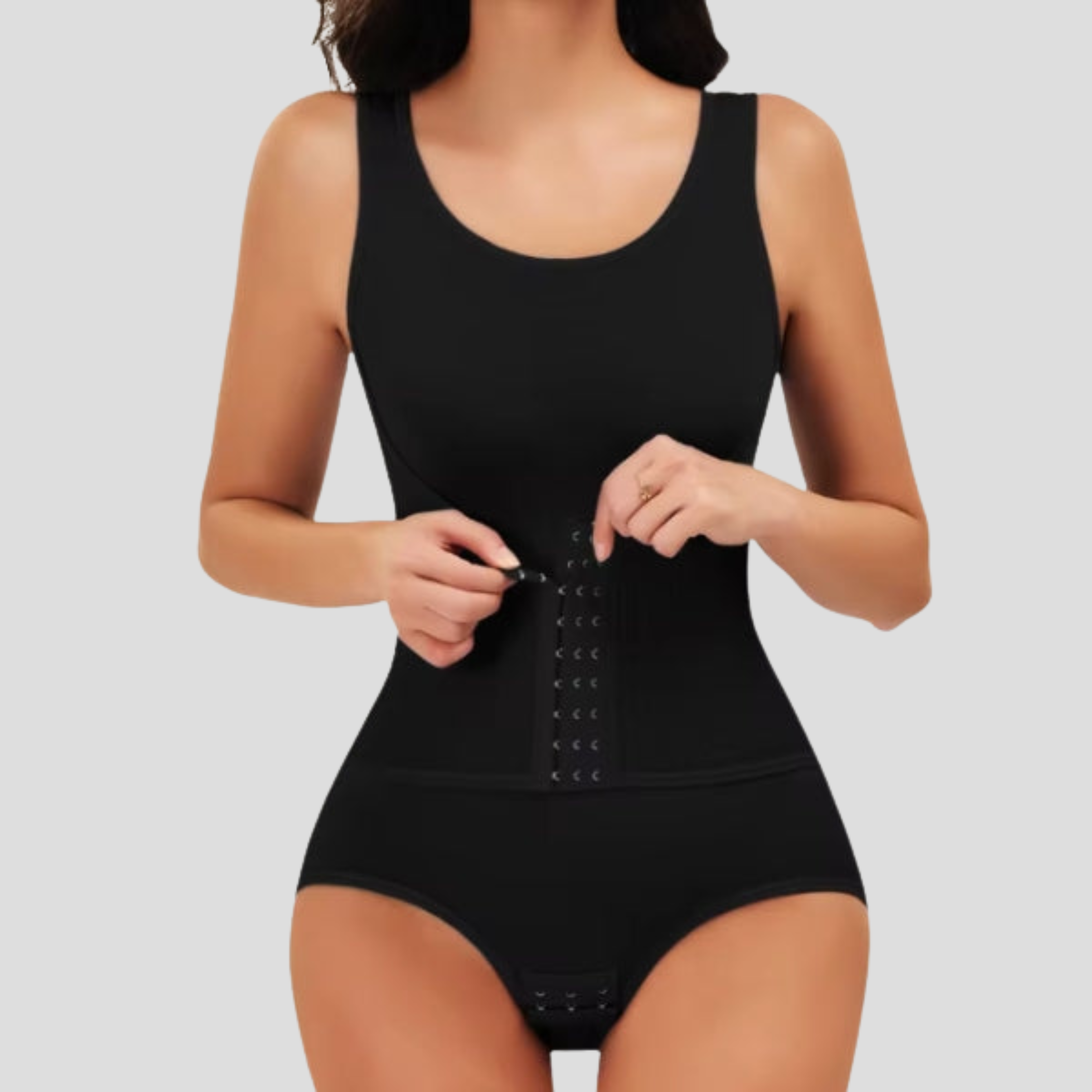 Women Sleeveless Bodysuit | Hook-Front Closure & Ribbed Structured Silhouette for Layering
