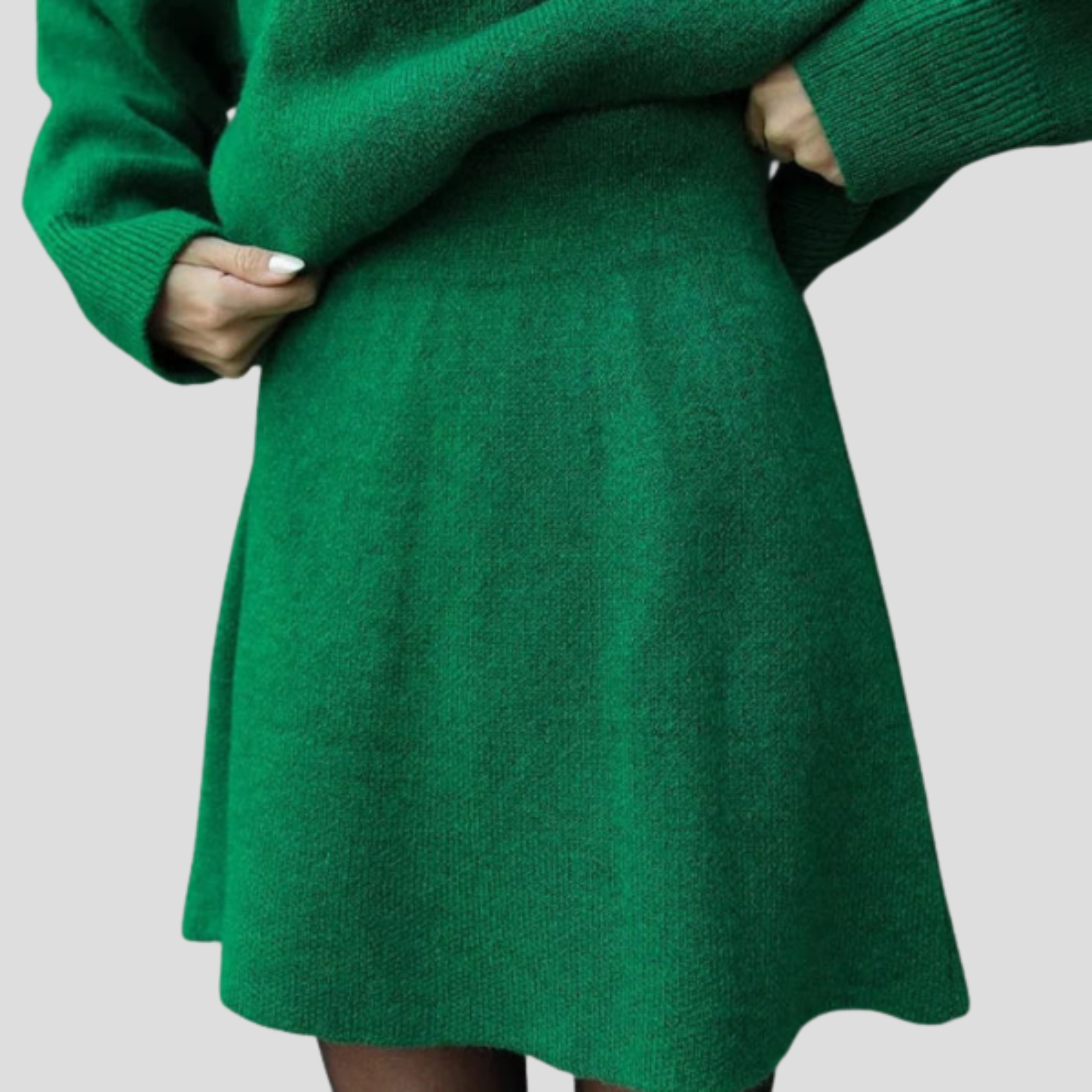 Women Knit Set | Crew Neck Upper Form & Streamlined Skirt Alignment for Daily Wear