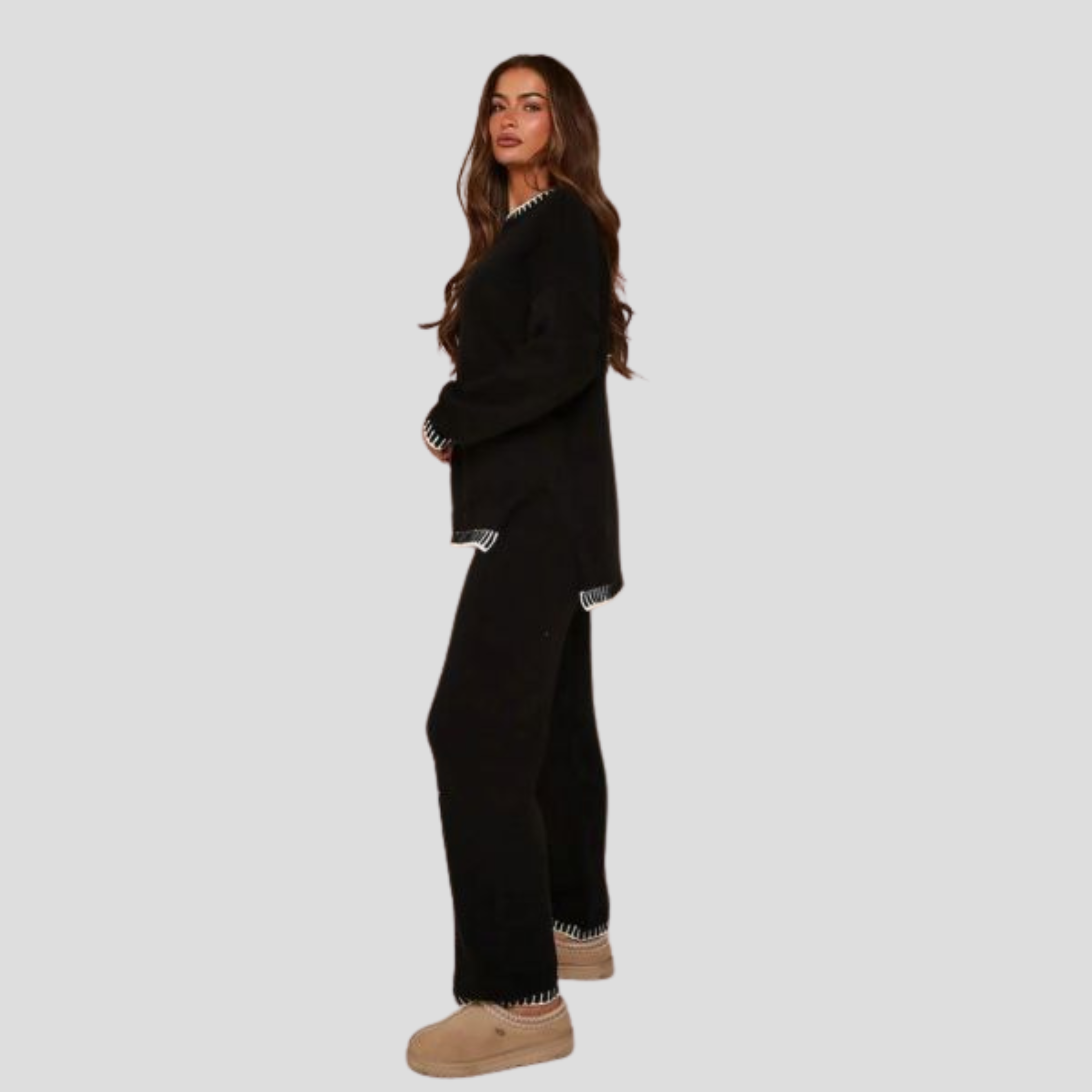 Women Lounge Set | Coordinated Upper Form & Straight Lower Alignment for Daily Wear