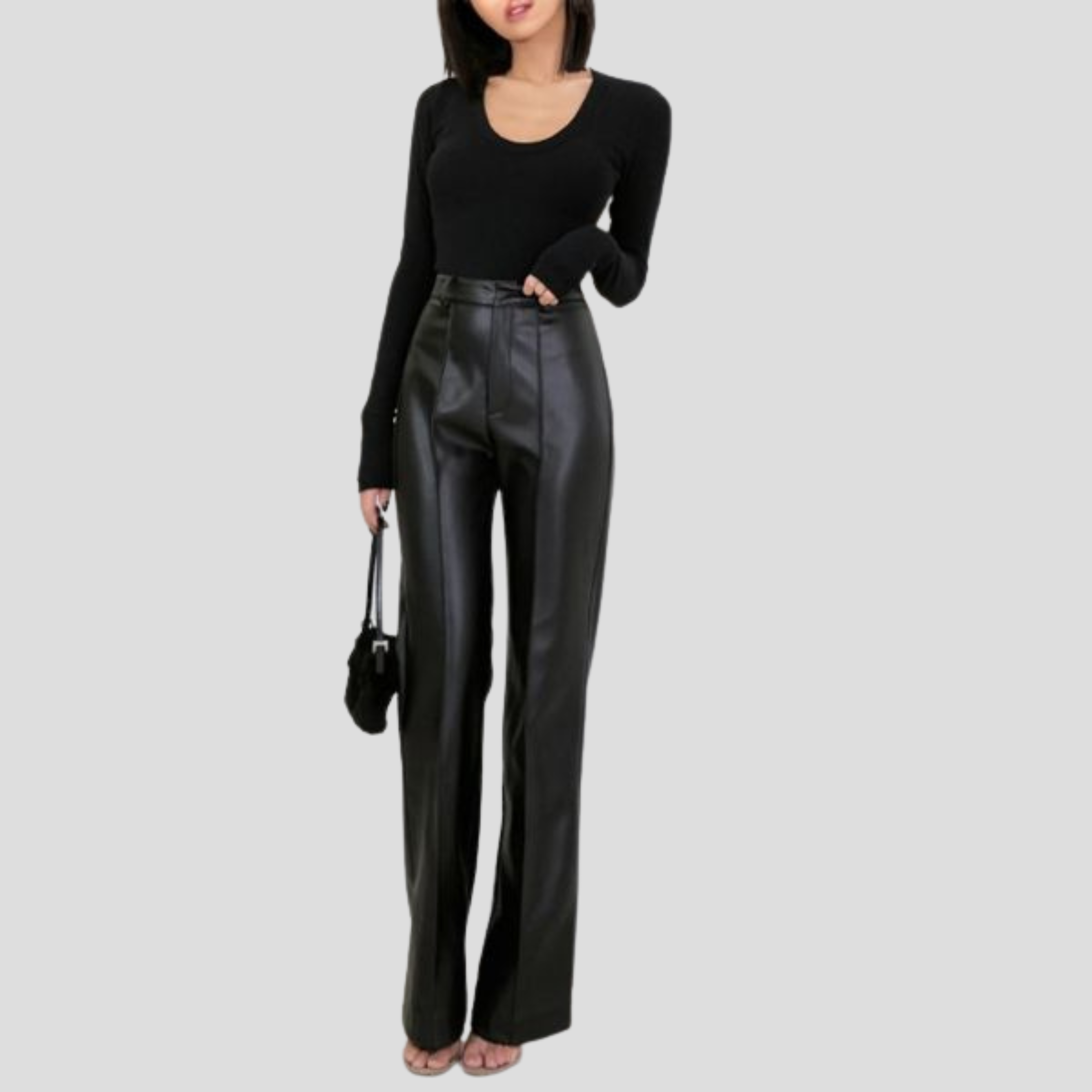 Women High-Waist Trousers | Straight-Leg Design & Contoured Waist Silhouette for Formal Wear