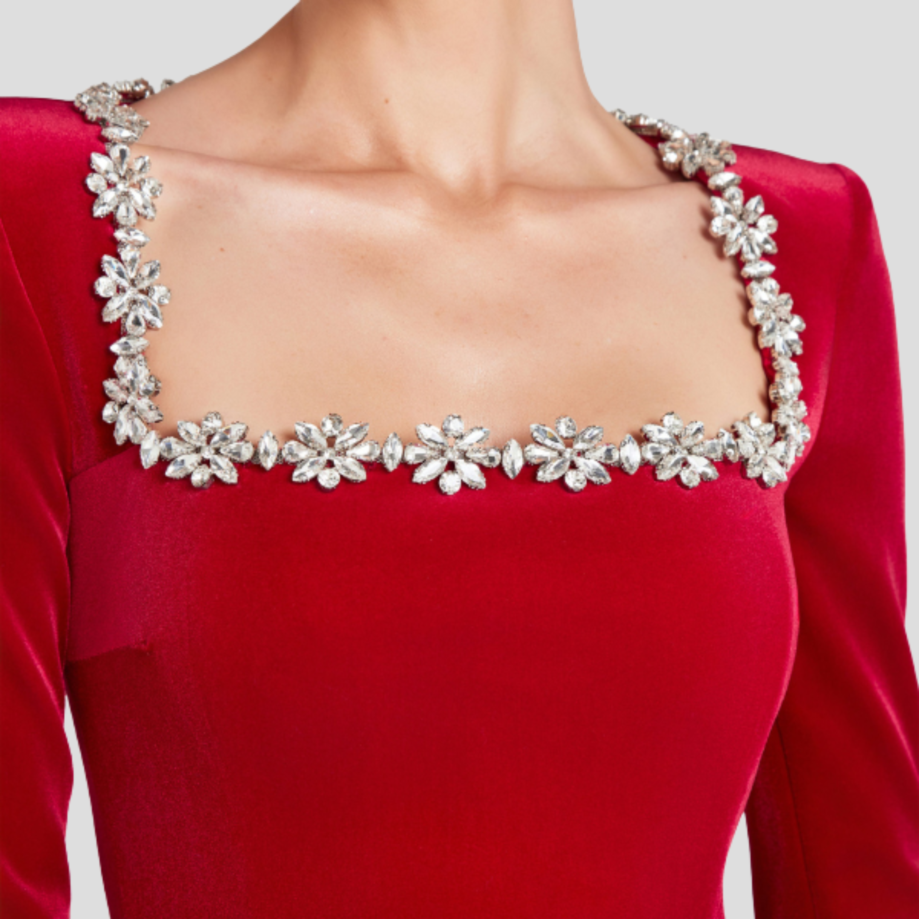 Women Cocktail Dress | Square Neckline Detail & Embellished Structured Silhouette for Evening Wear