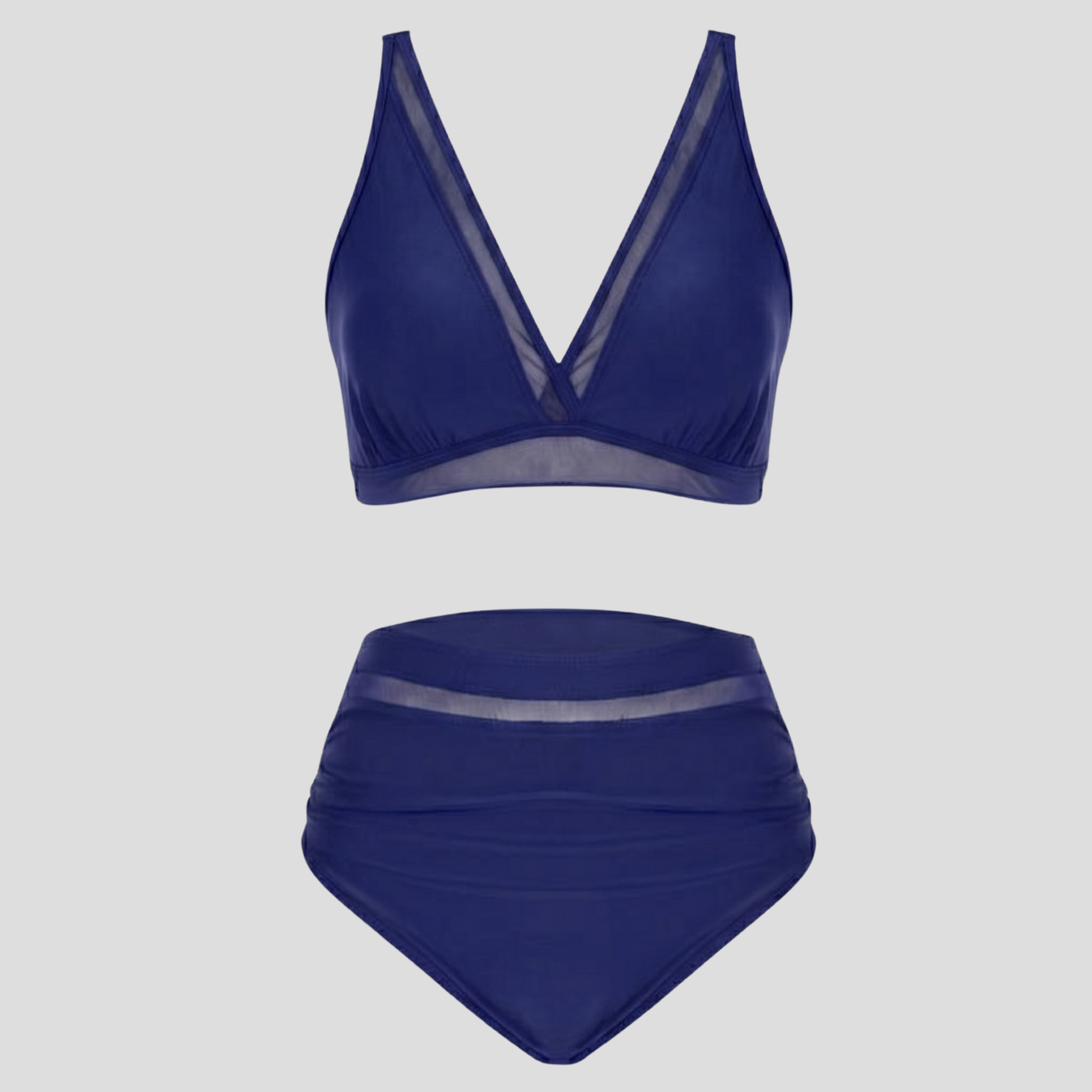 Women Bikini Set | Deep V Neckline Form & Mesh Panel Alignment for Swimwear