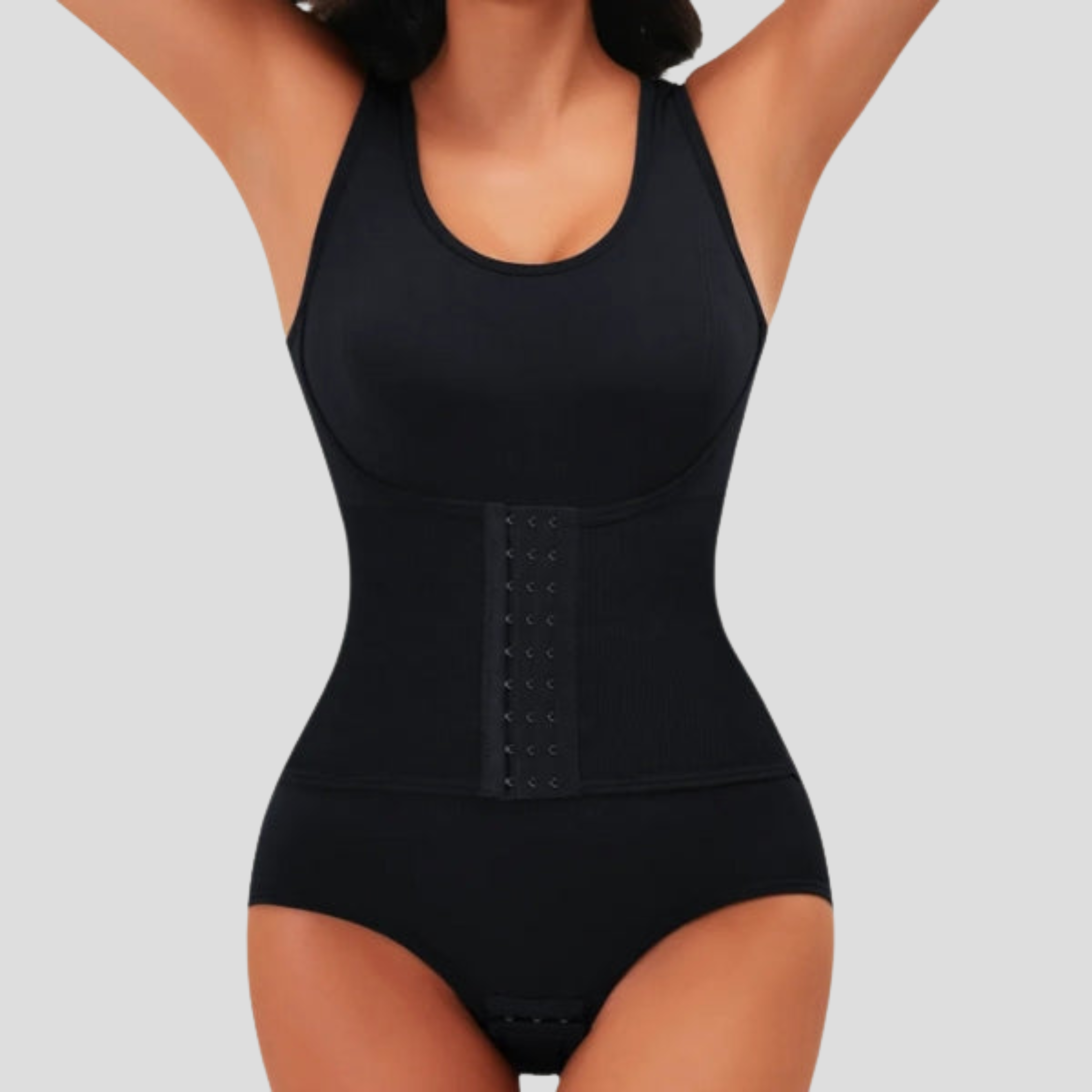 Women Sleeveless Bodysuit | Hook-Front Closure & Ribbed Structured Silhouette for Layering