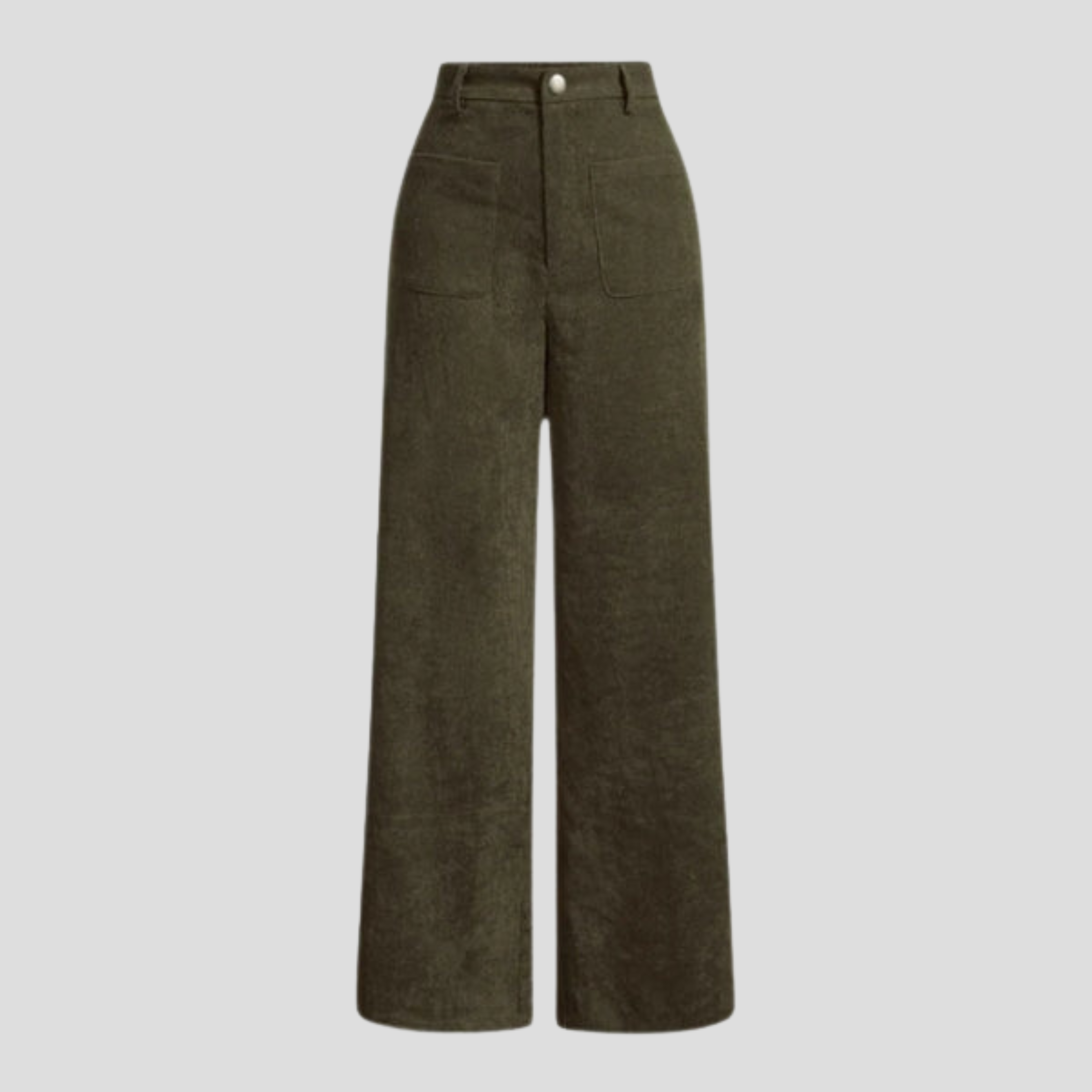 Women Wide-Leg Trousers | High-Waist Design & Vertical Rib Texture for Daily Wear