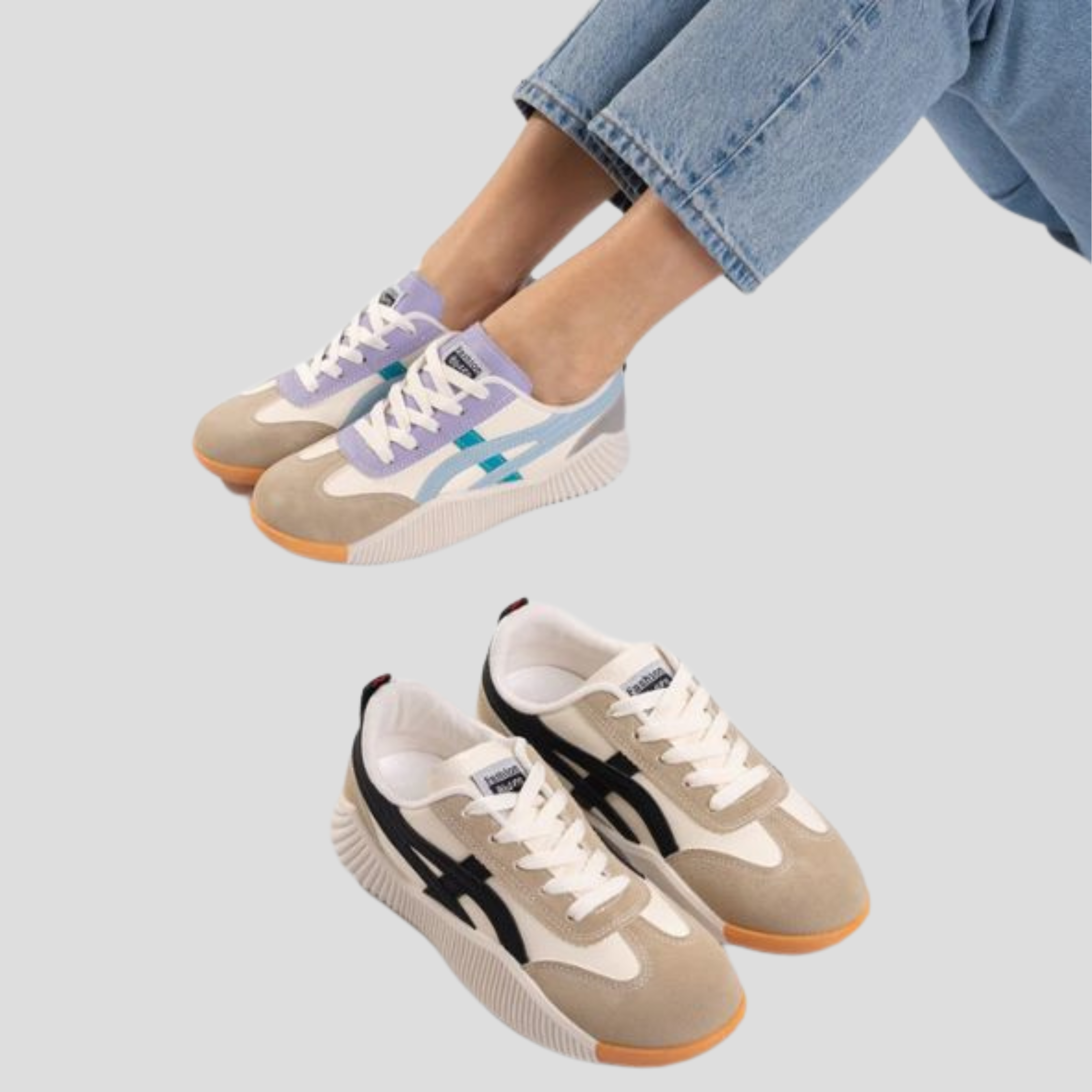 Women Sneakers | Low-Profile Shape & Contrast Panel Design for Daily Wear