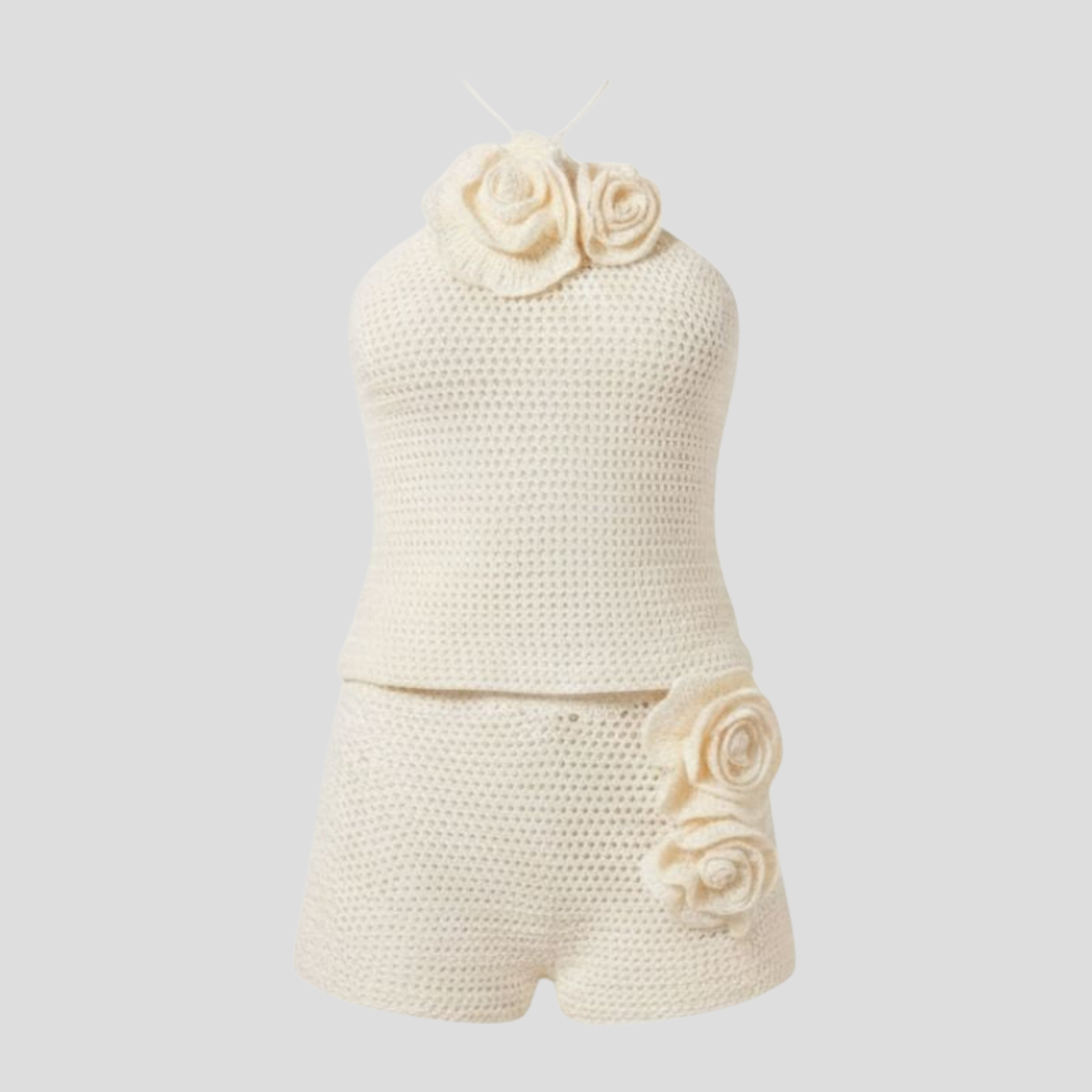 Women Short Set | Halter Upper Line & High-Rise Short Form for Seasonal Wear