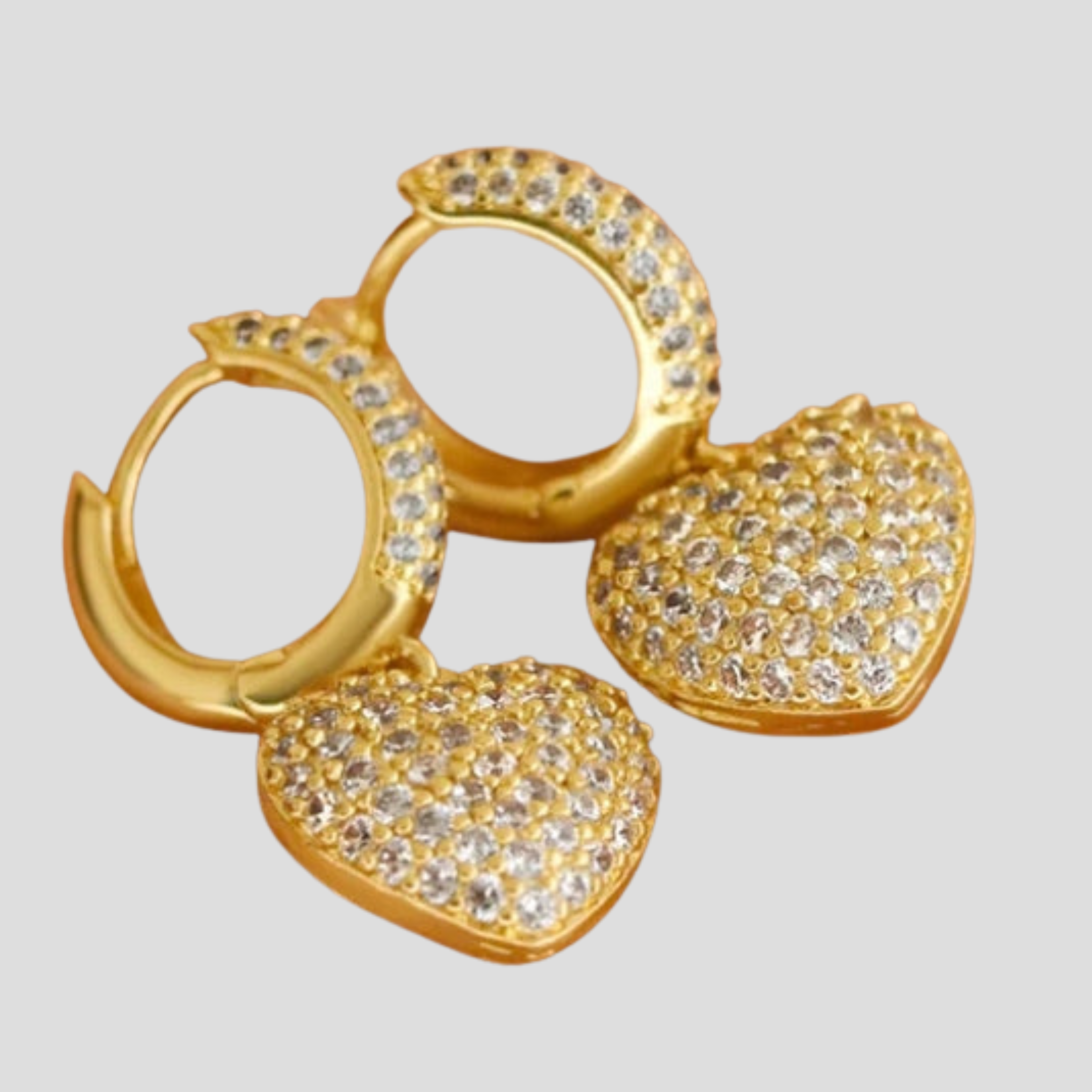 Women Drop Earrings | Heart Charm Silhouette & Pavé Surface Pattern for Daily and Evening Styling