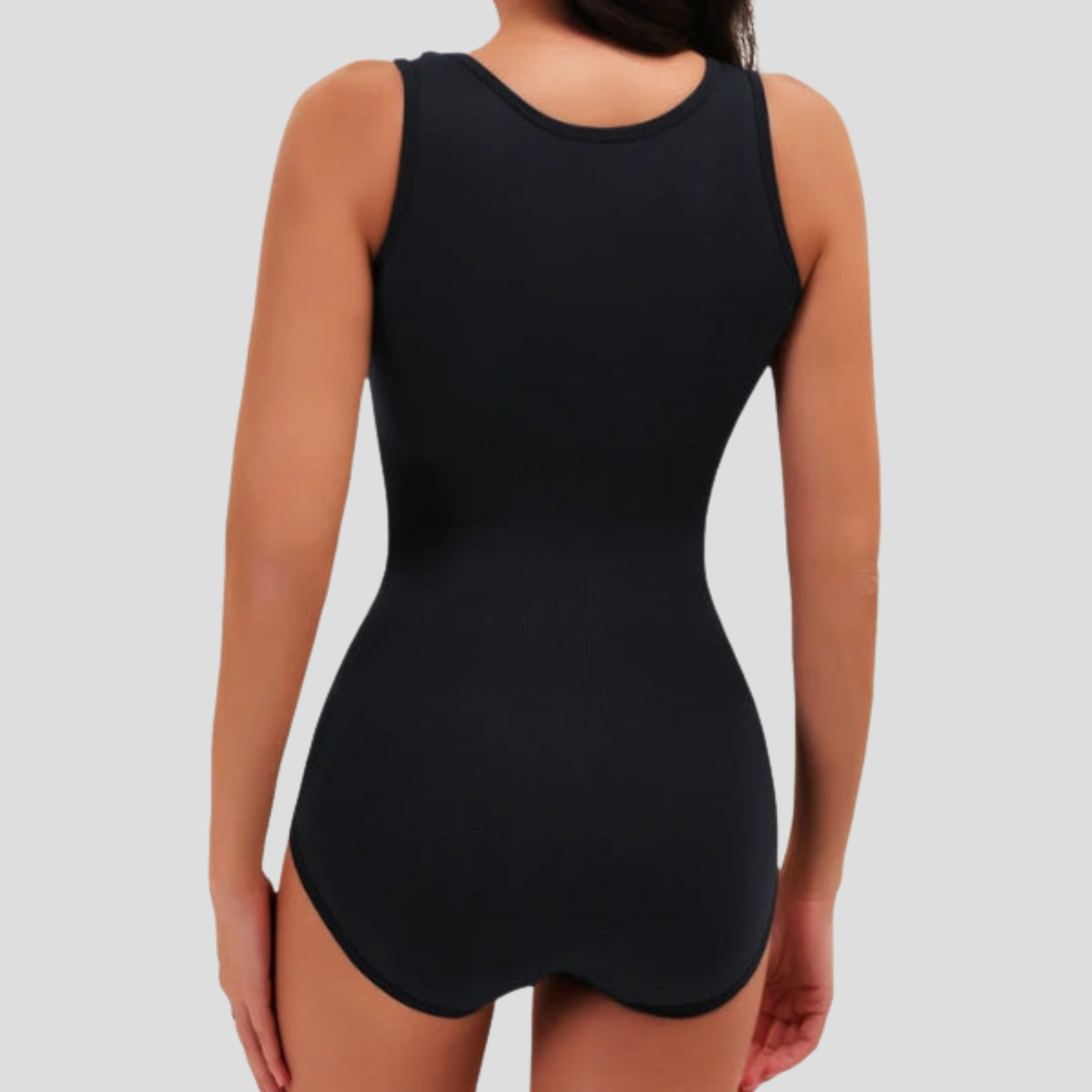 Women Sleeveless Bodysuit | Hook-Front Closure & Ribbed Structured Silhouette for Layering
