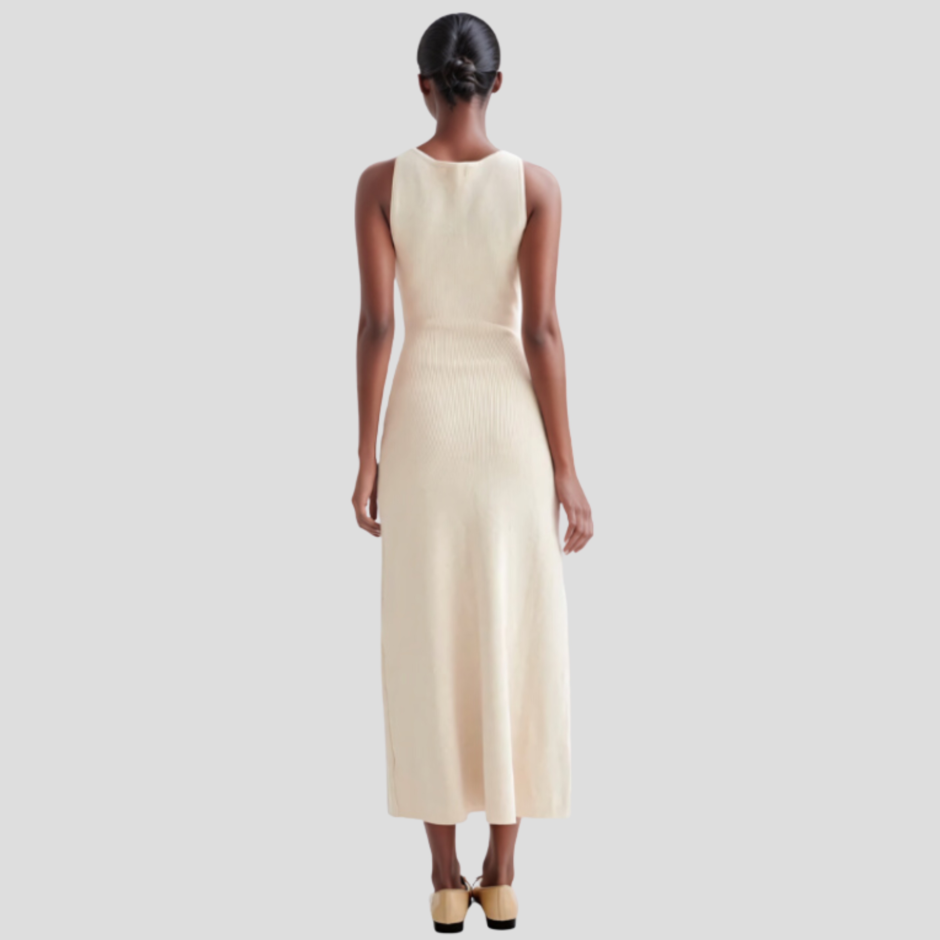 Women Midi Dress | Sleeveless Silhouette & Button-Front Detail for Daily Wear