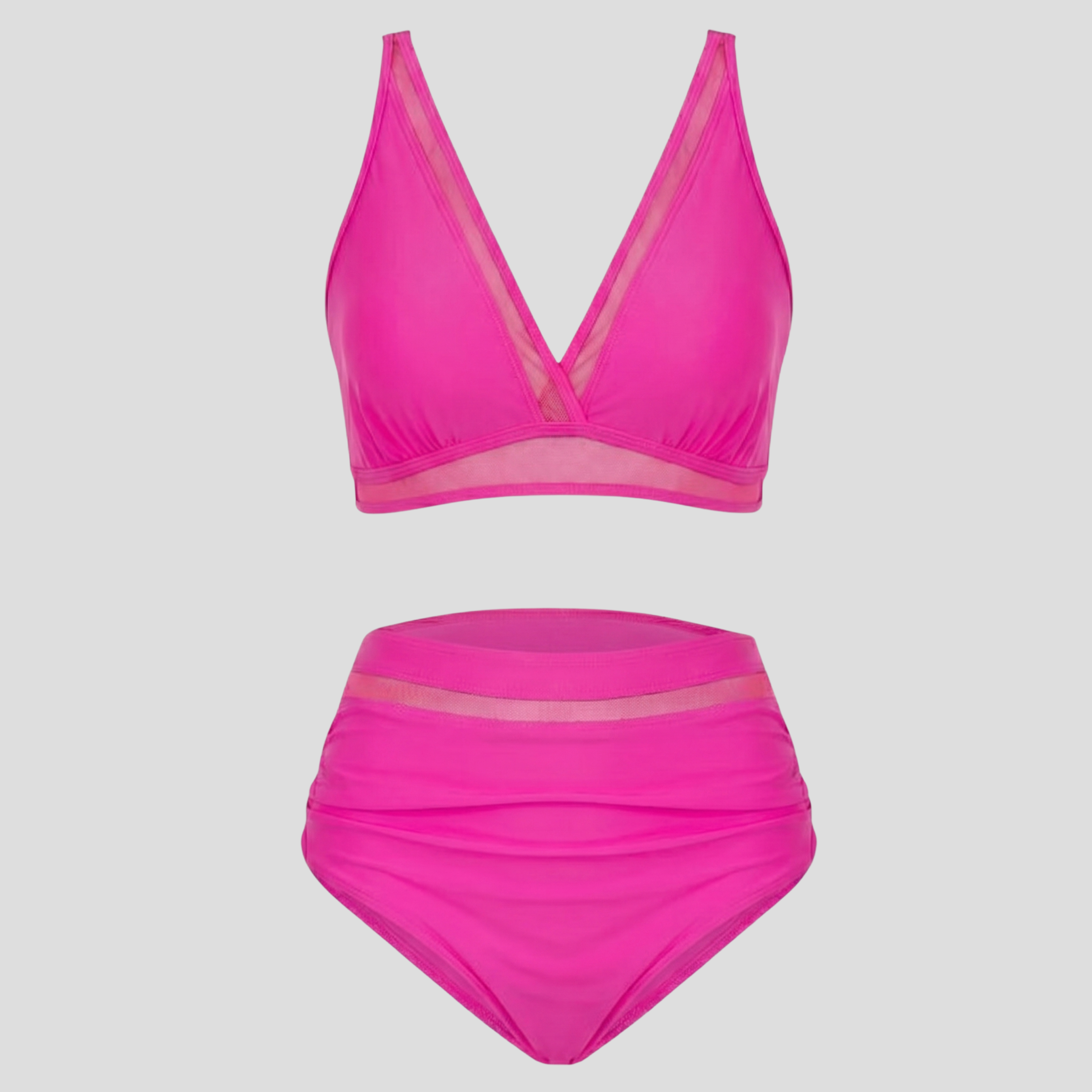 Women Bikini Set | Deep V Neckline Form & Mesh Panel Alignment for Swimwear