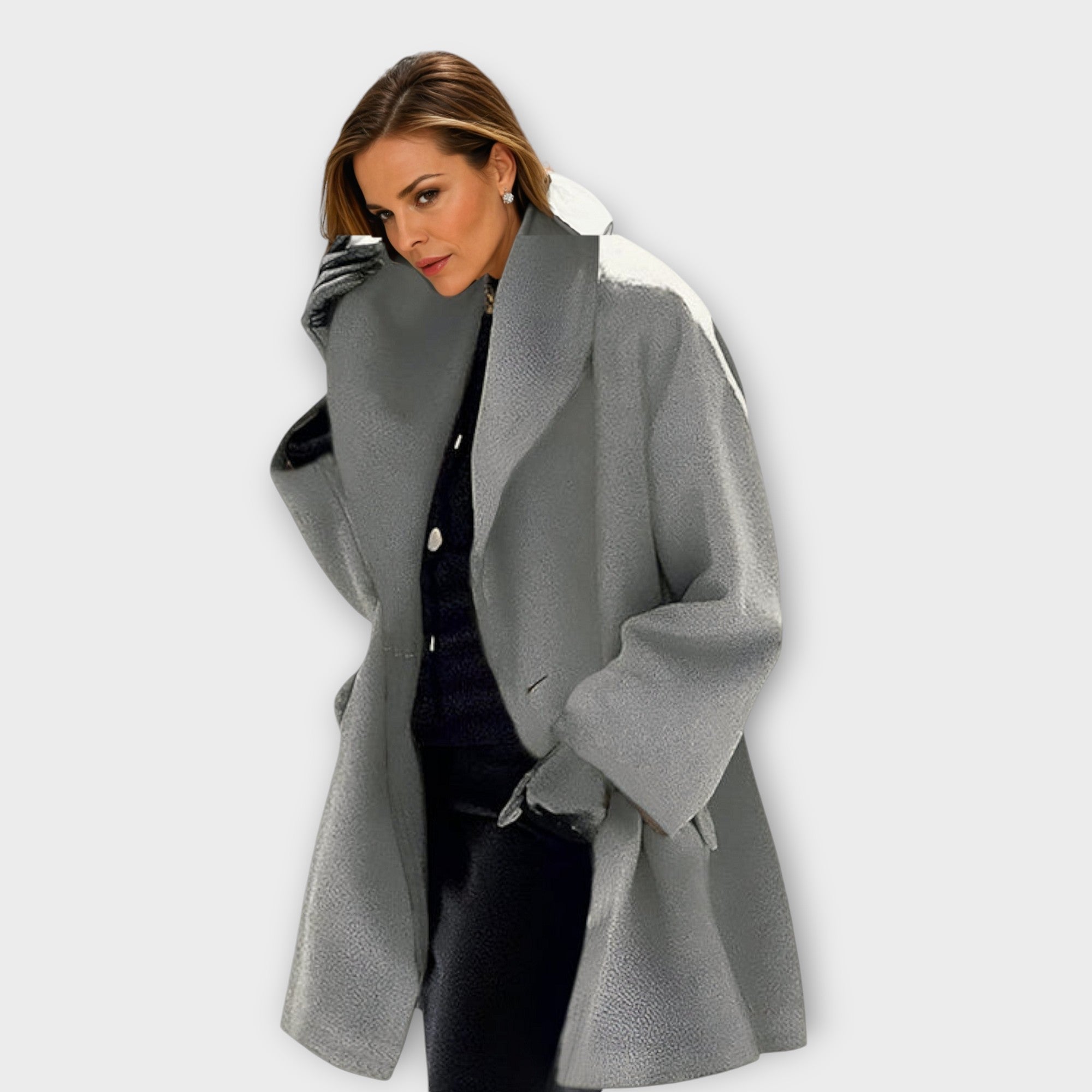Ladies' Elegant Long Winter Coat | Windproof & Warm | Stylish Outdoor Wear for Cold Days