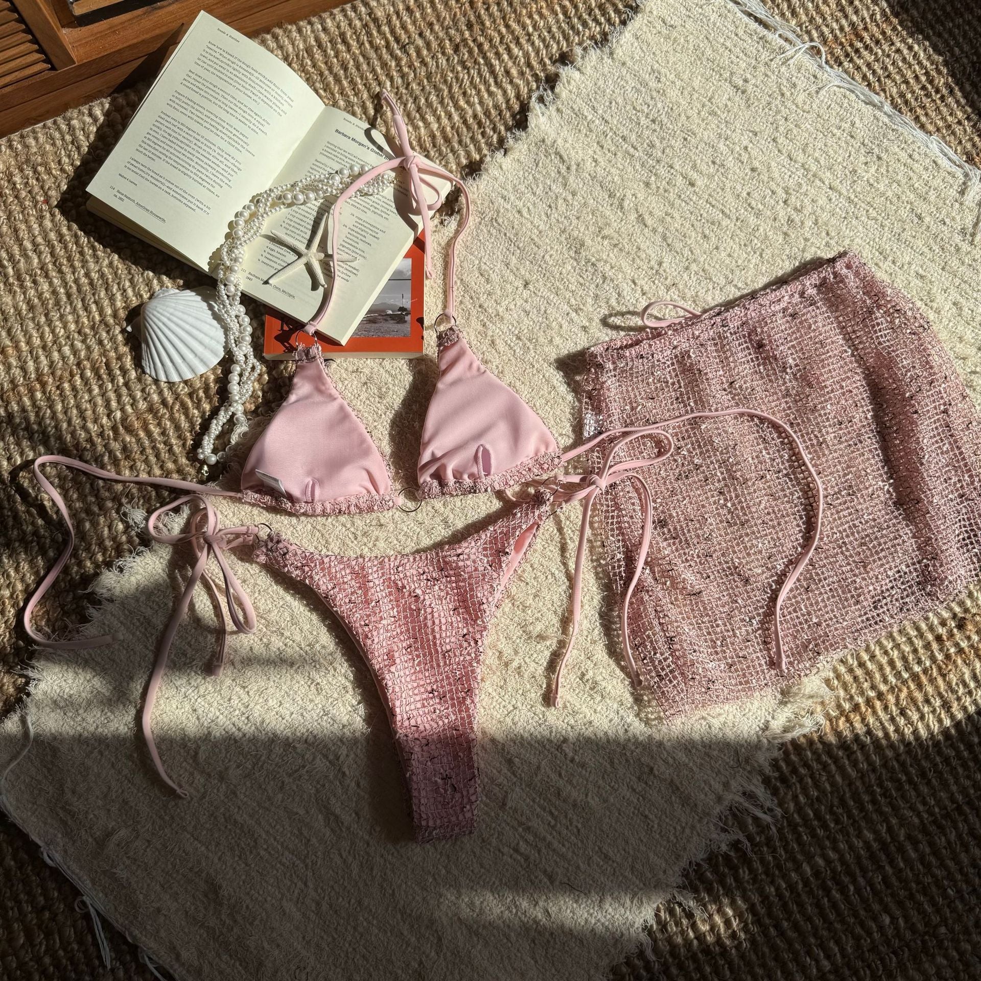 The Tulum Mesh-Texture Bikini Set