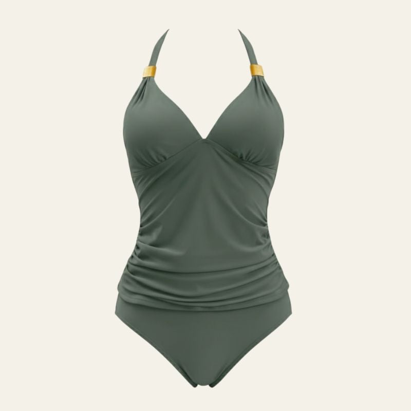 The Santorini Ruched Halter Tankini