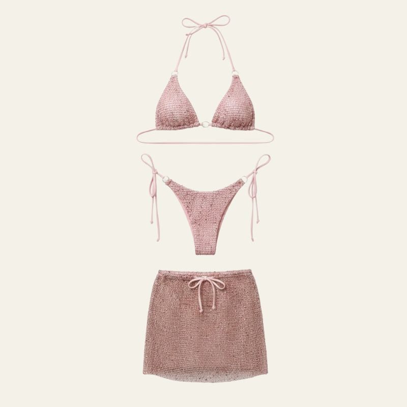 The Tulum Mesh-Texture Bikini Set