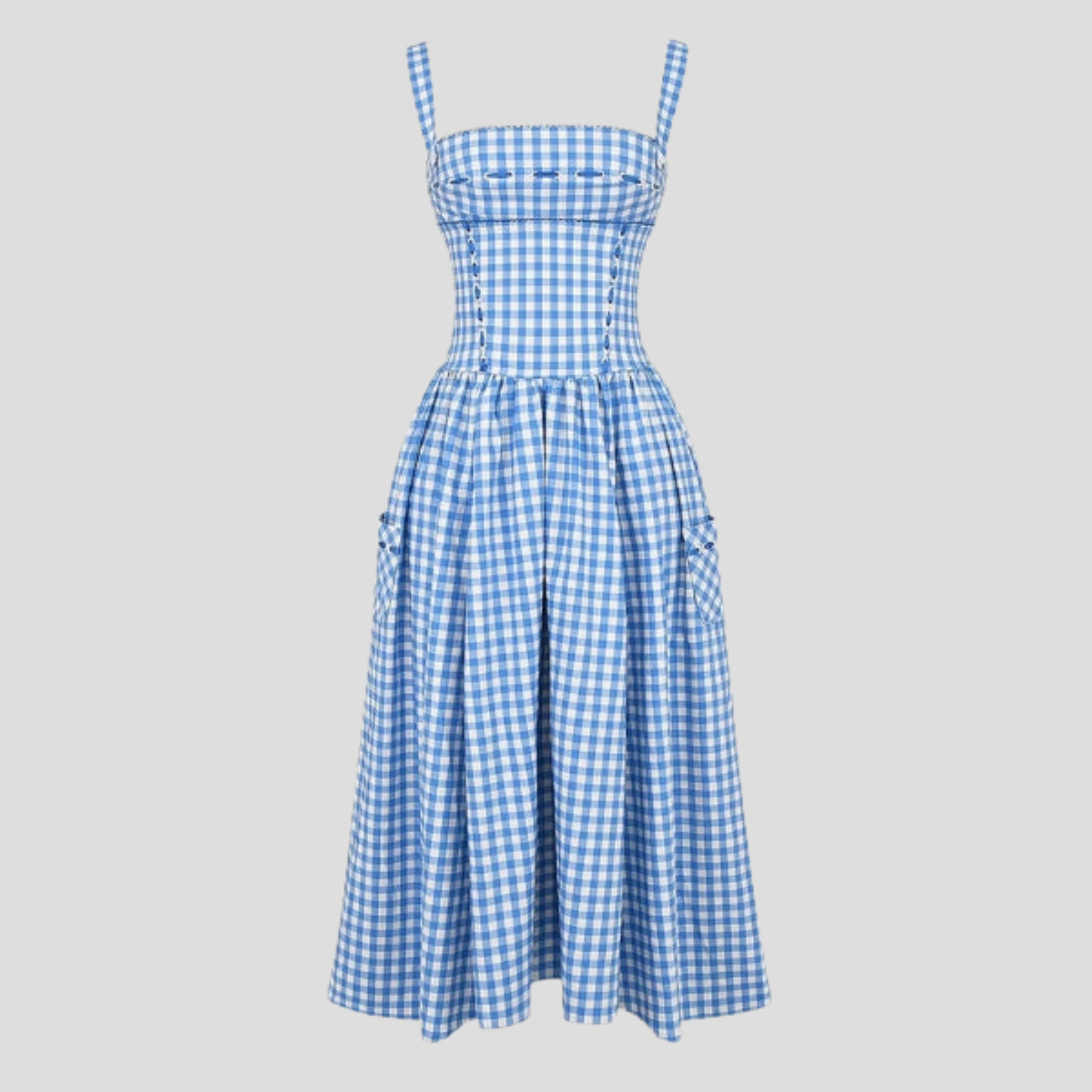 Women Midi Dress | Square Neckline Form & Corset Bodice Alignment for Occasion Wear