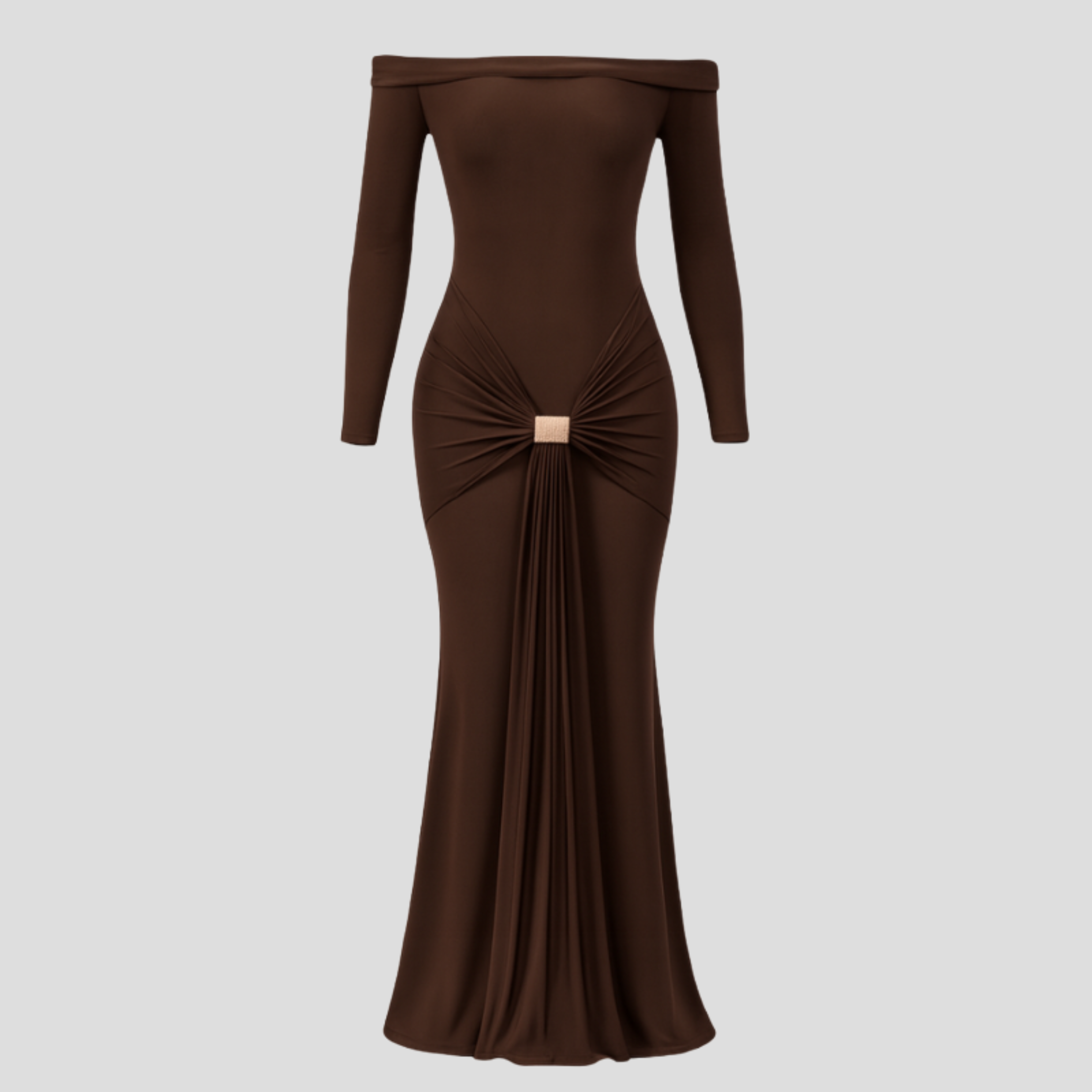 Women Maxi Dress | Off-Shoulder Neckline Form & Front Detail Alignment for Occasion Wear