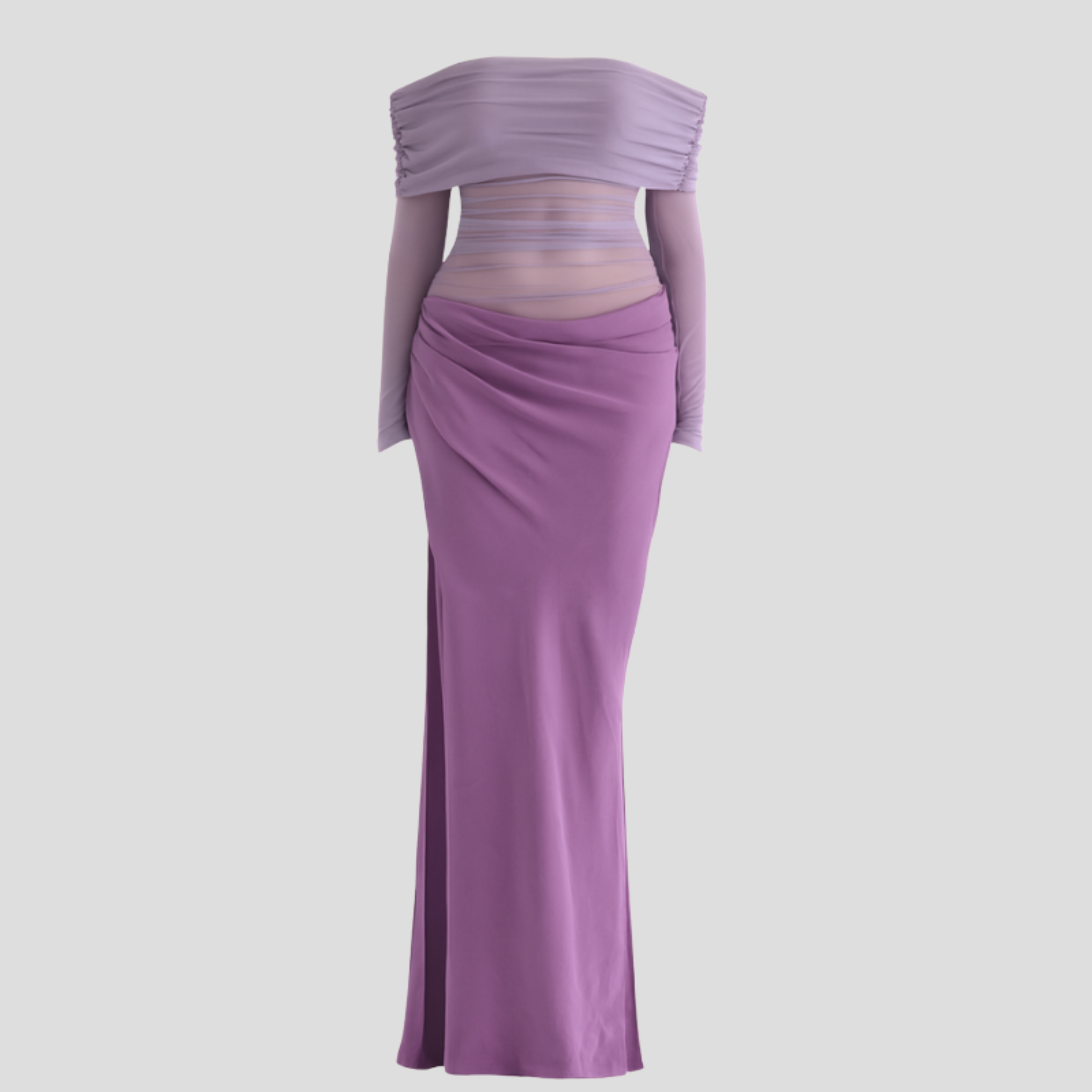 Women Maxi Dress | Off-Shoulder Drape Form & Sheer Detail Alignment for Occasion Wear